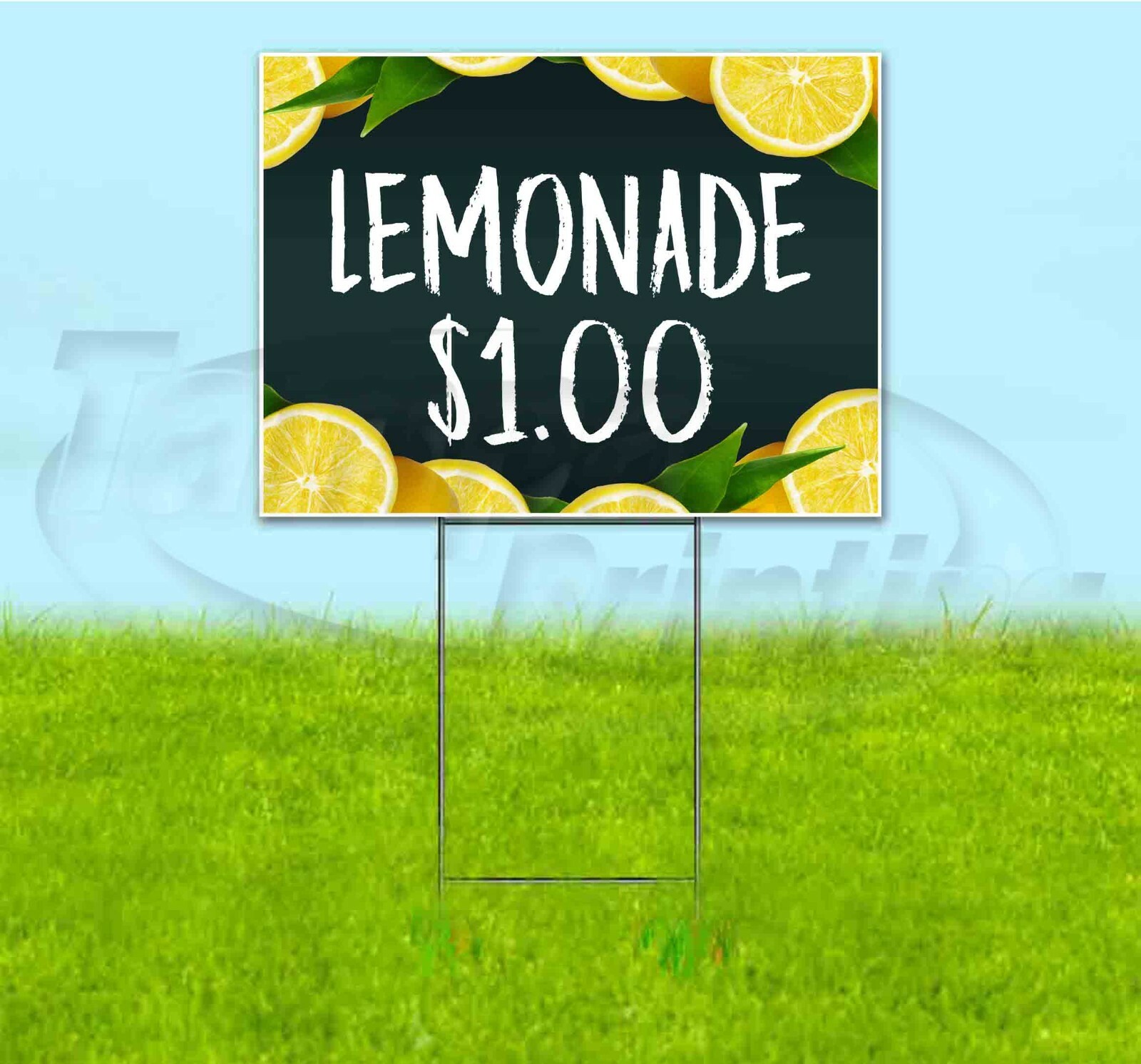 LEMONADE $1.00 18×24 Yard Sign WITH STAKE Corrugated Bandit STAND FRESH