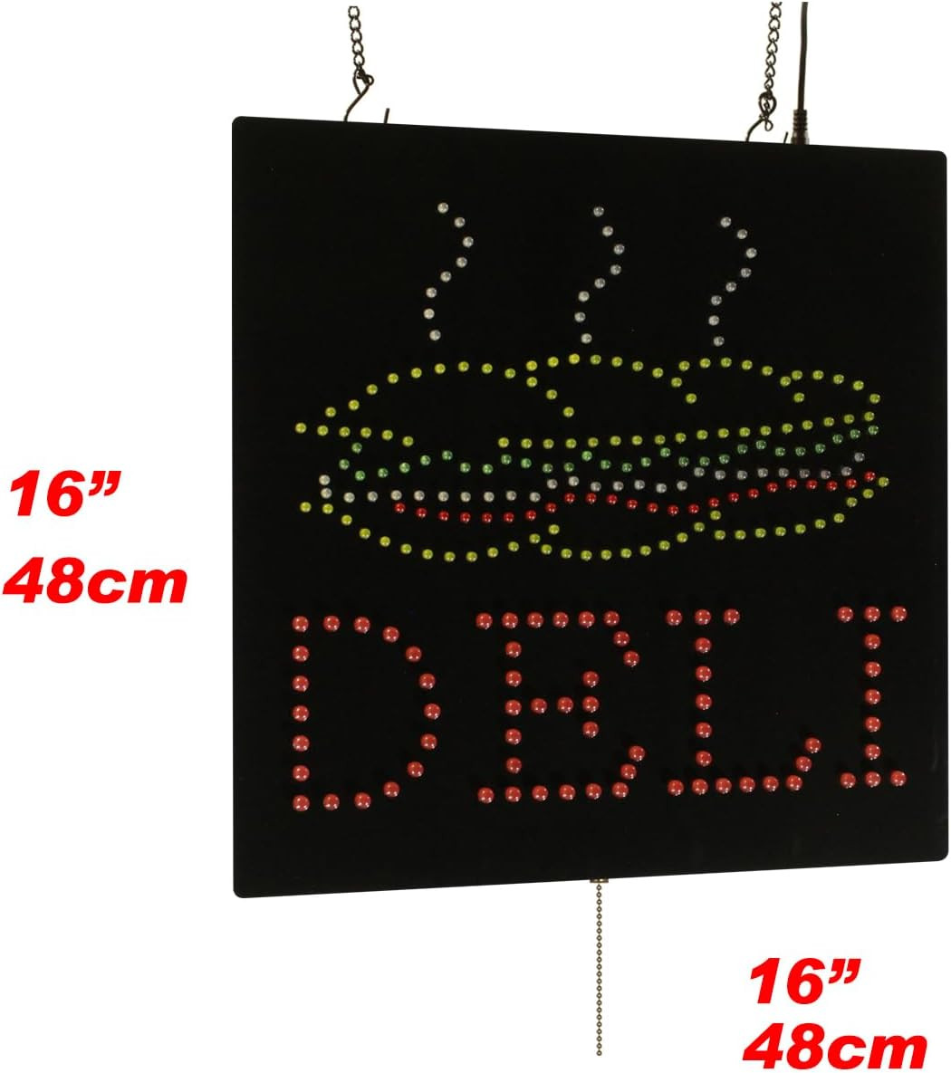 Vibrant LED Neon Deli Sign – 16&Prime;x16&Prime; Grand Opening Display Board