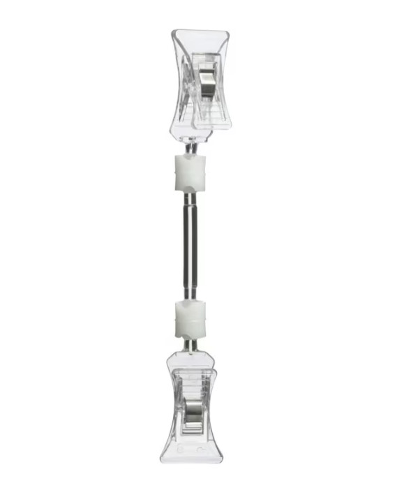 NEW 4PCS Meto Double Clip Sign Holder Medium Clear For Retail Display & Signage