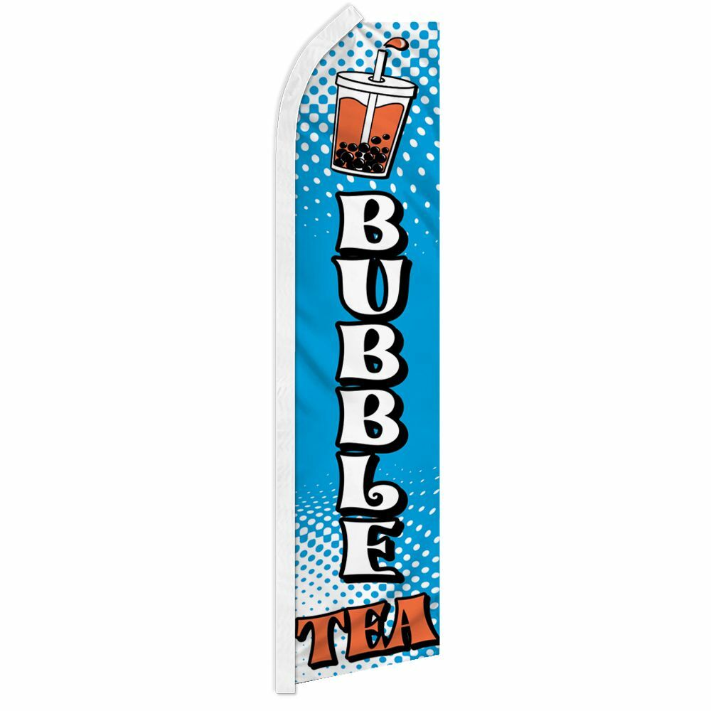 « BUBBLE TEA » advertising super flag swooper banner business sign milk boba drink