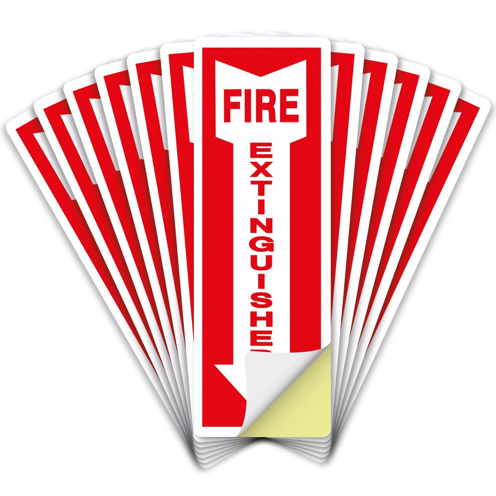 Pack of 12 Fire Extinguisher Stickers 4&Prime;x 12&Prime;- 5 Mil Vinyl – Fire Extinguishe…