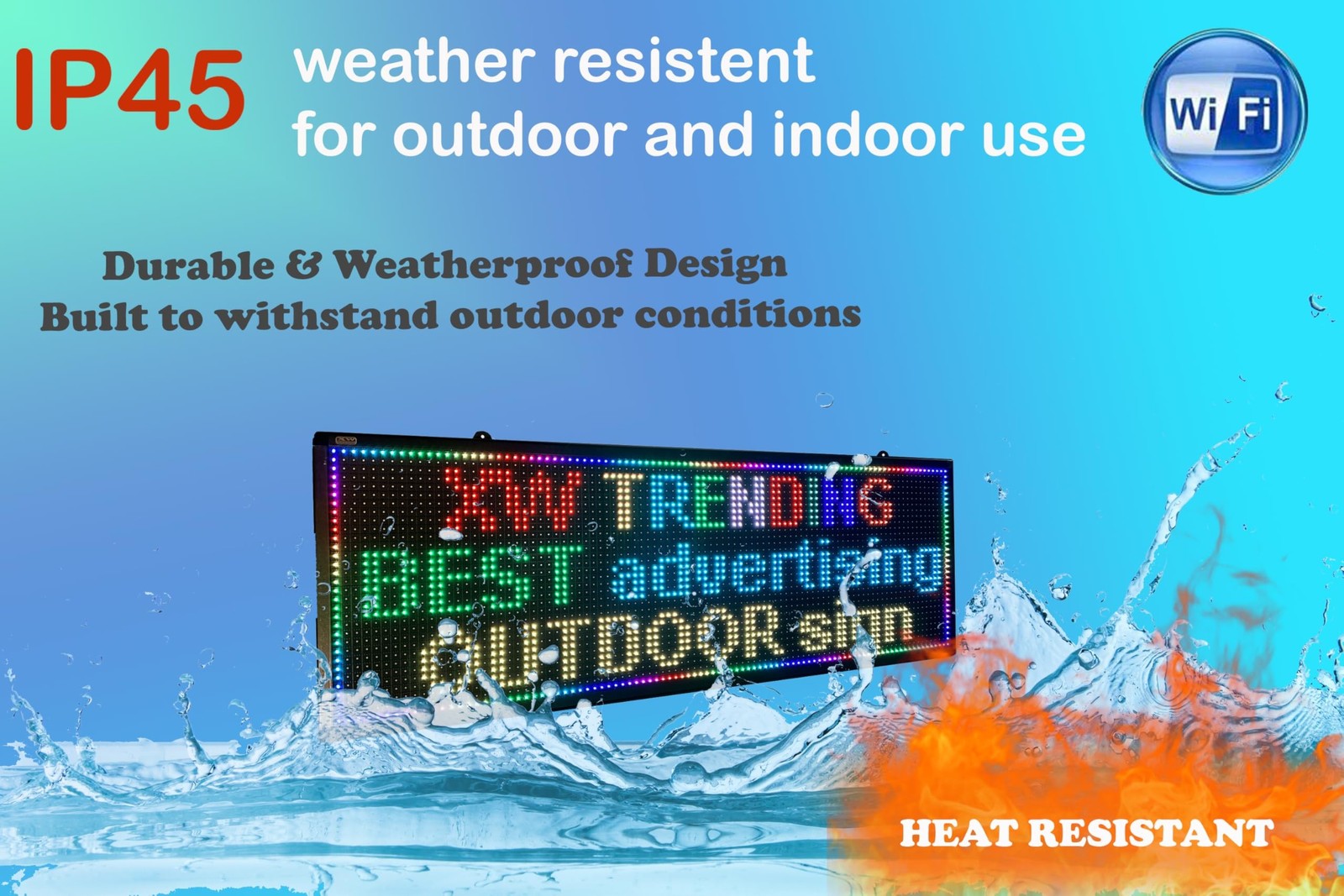 LED sign, scrolling sign 40&Prime; x 14&Prime;, WiFi perfect tool for advertising, color …
