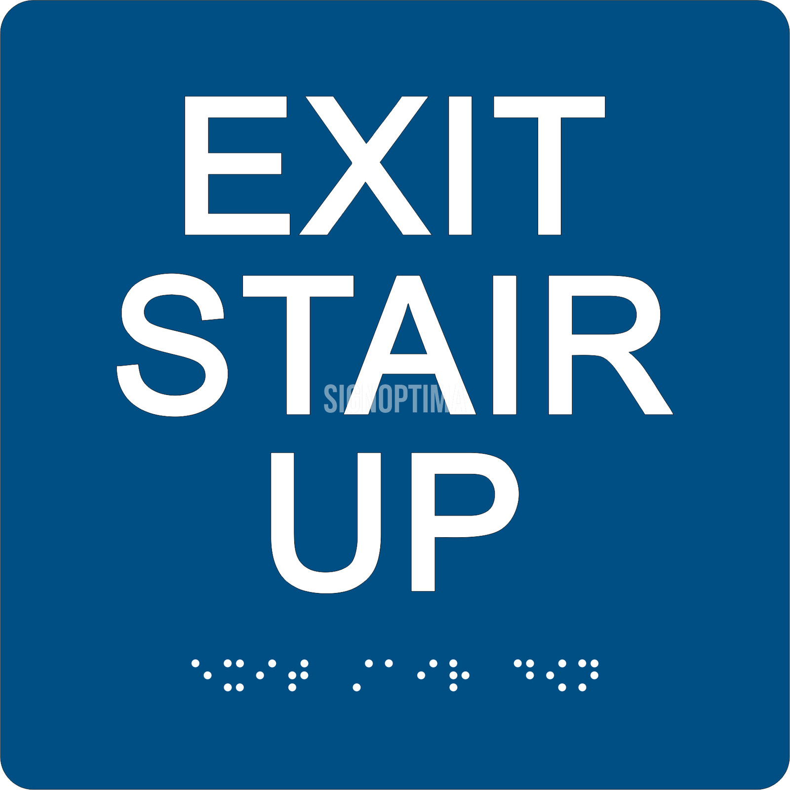 SignOptima™️ ADA Compliant EXIT STAIR UP Sign,Acrylic Braille 6&Prime;x6&Prime;