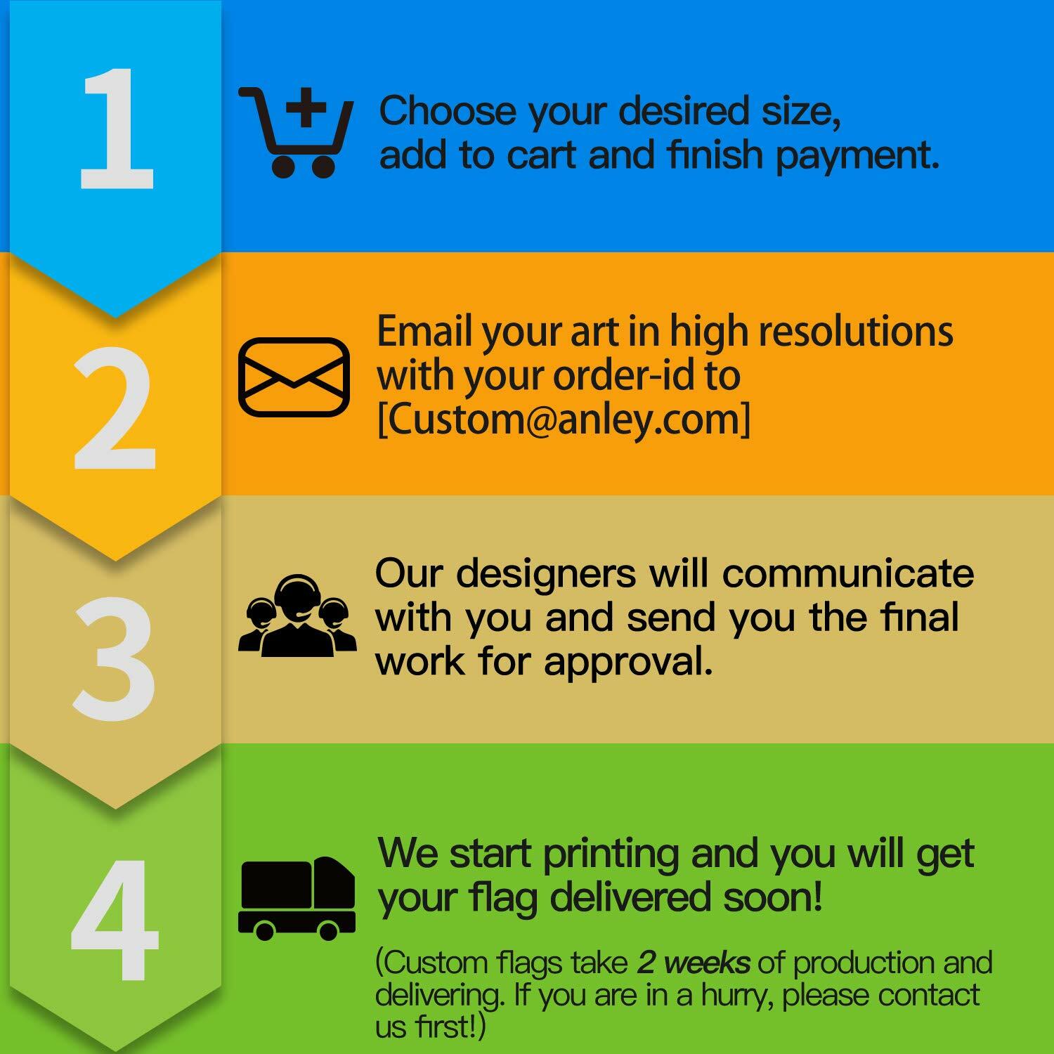 Anley Custom Flag Personalized Flags Banners – Print Your Own Logo Image Text
