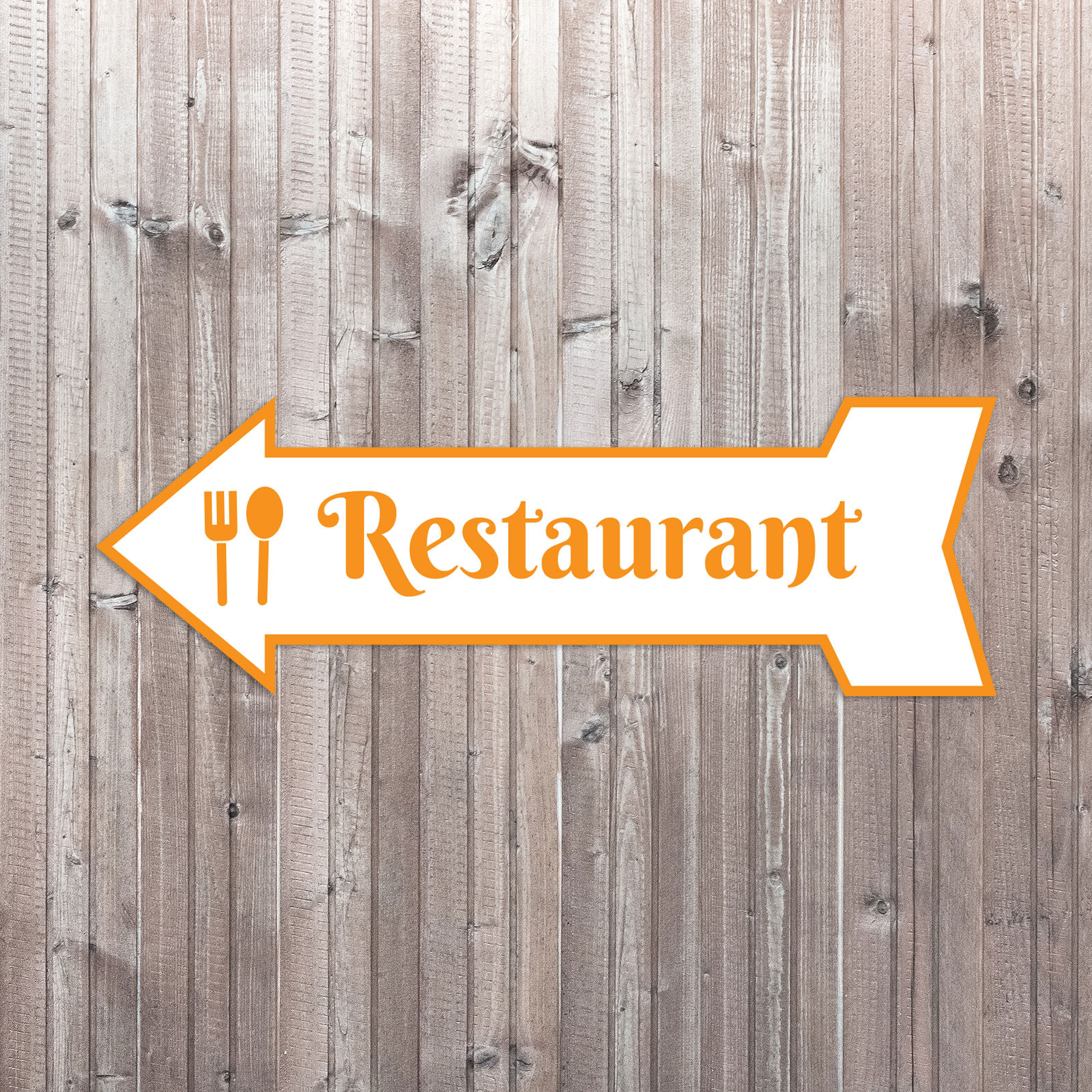 Arrow Shape Restaurant 12×4&Prime; Wall or Door Sign | Public Shop Signage