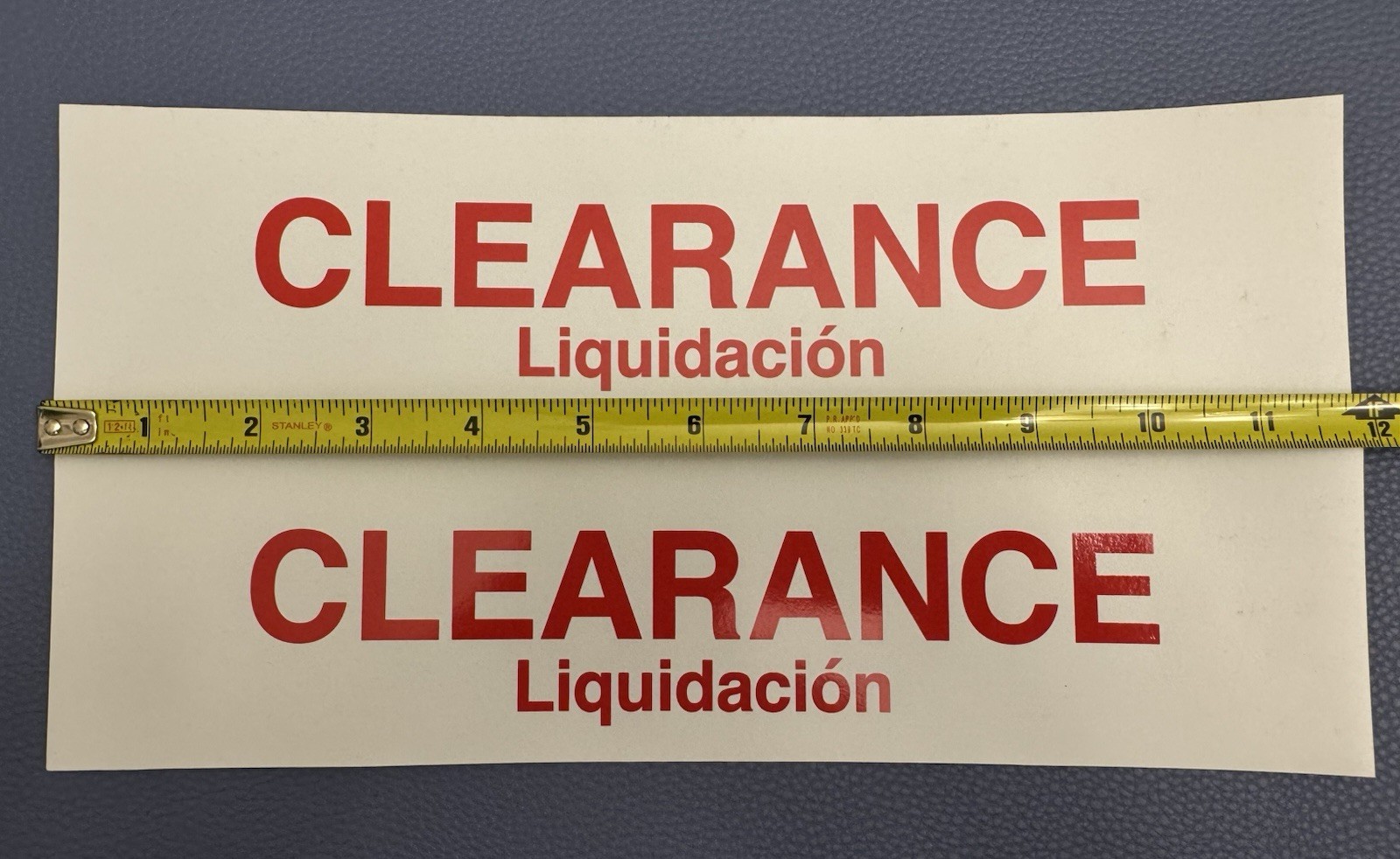 Lot 2 CLEARANCE Big 12” Glossy Magnet Sticker Sign Retail Advertising Quality