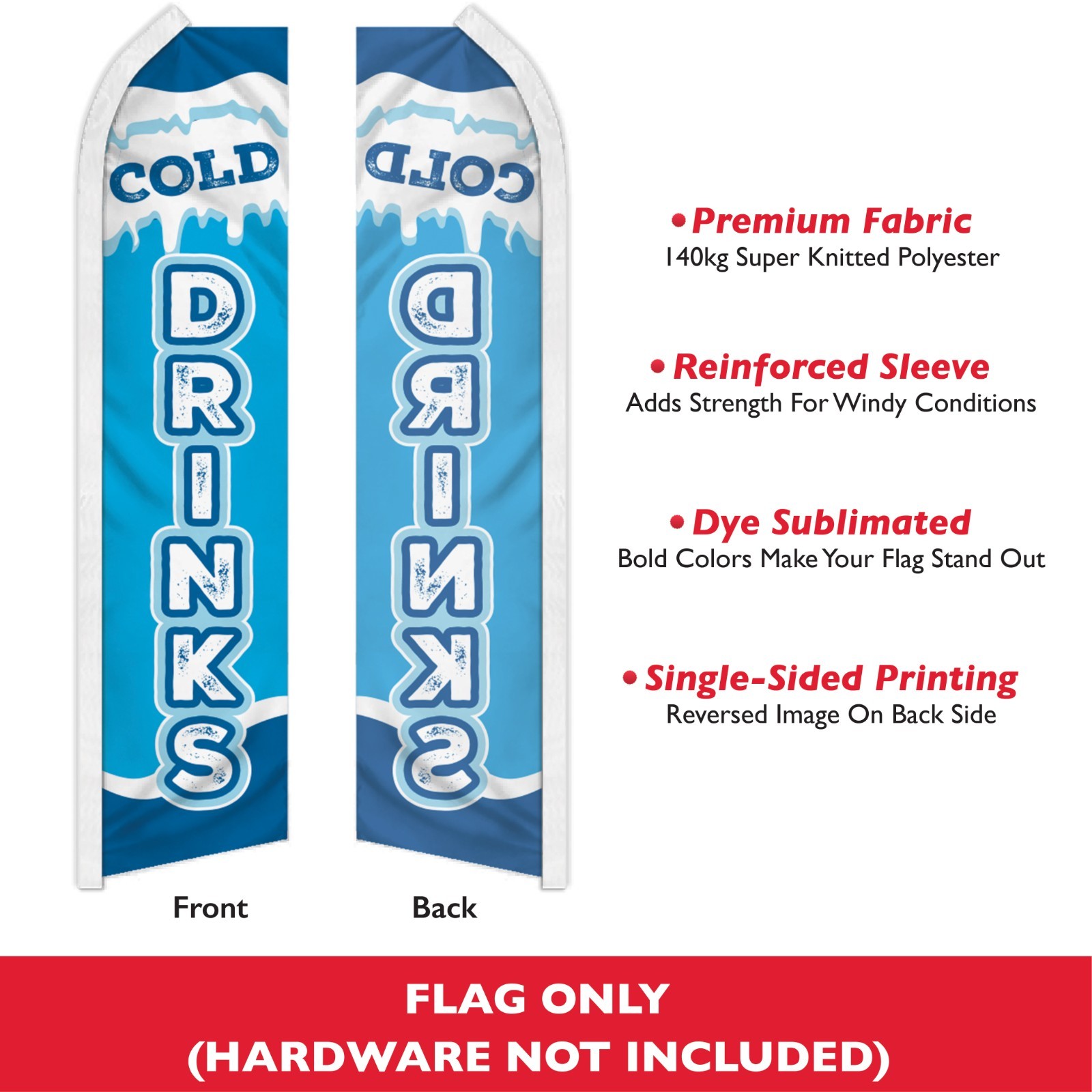 Cold Drinks Swooper Advertising Beverage Banner Flag for Convenience Stores