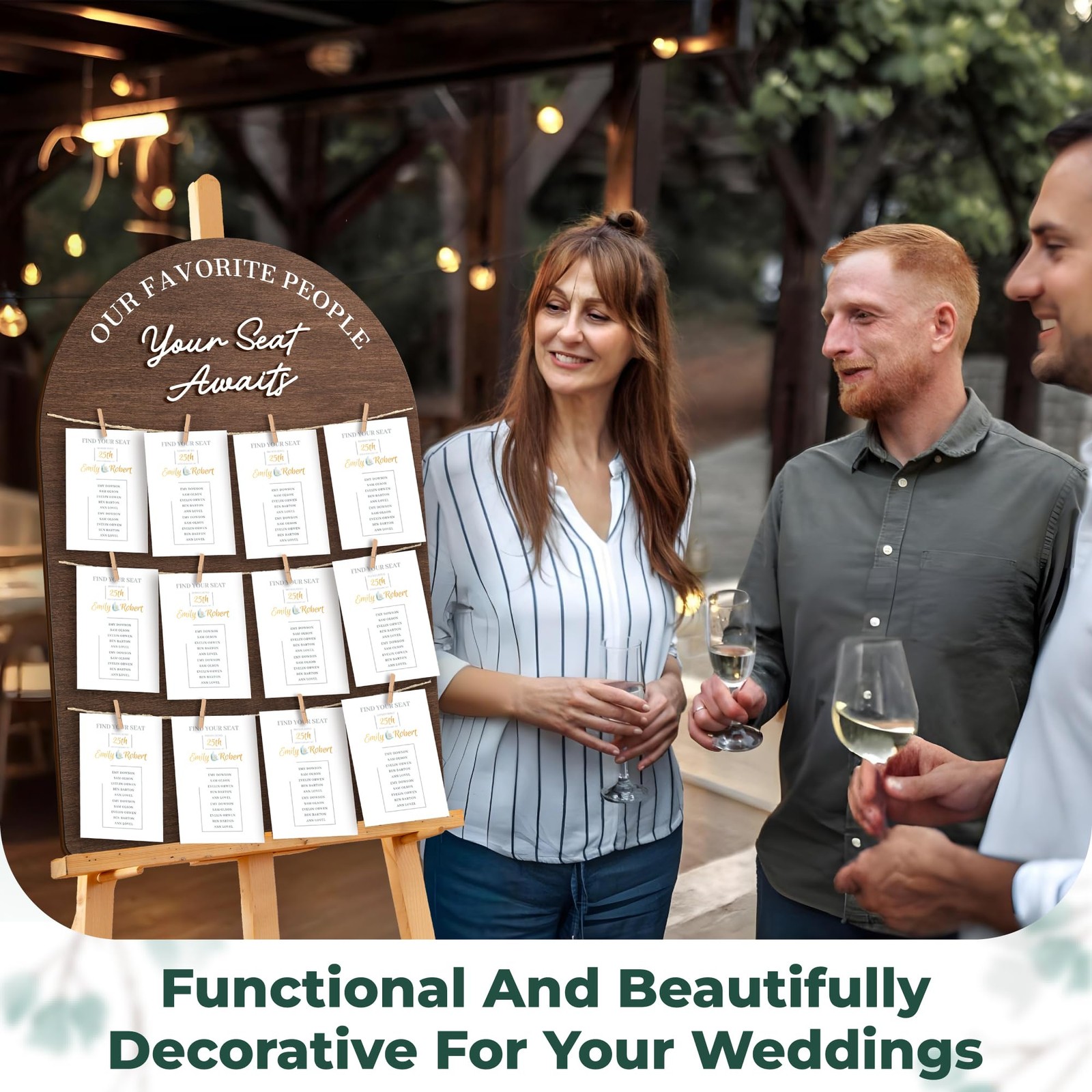 Wedding Seating Chart Board Display For Wedding Reception Decor – Rustic Seat…