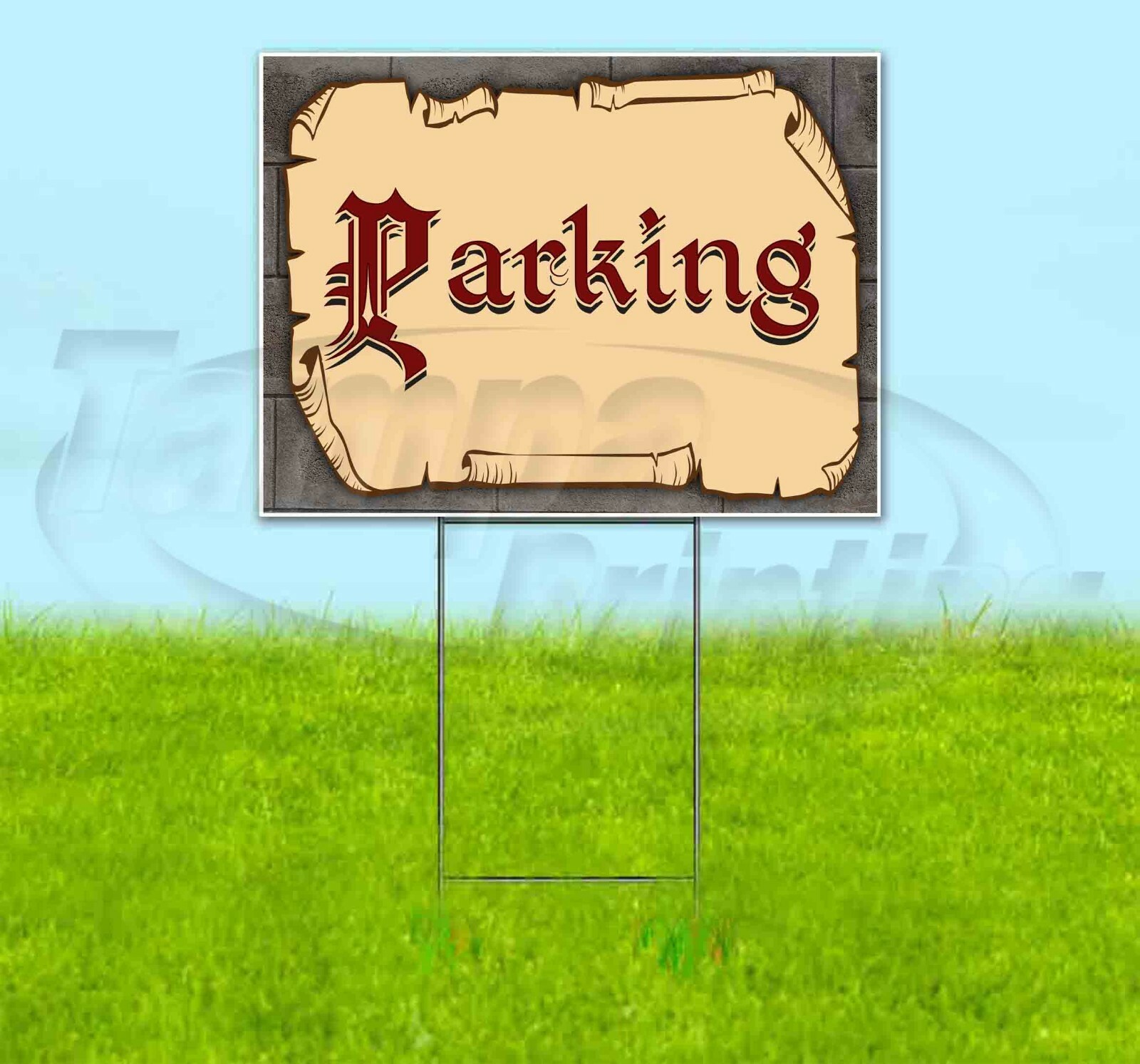 PARKING 18×24 Yard Sign Corrugated Plastic Bandit Lawn Business USA MEDIEVAL