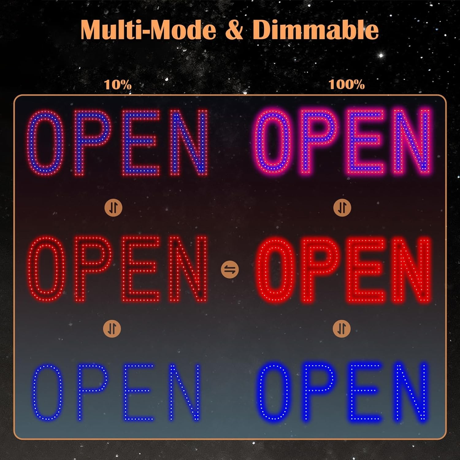 Open For Business LED Sign 30×10 Ultra Bright Large Electric Open Facade Neon