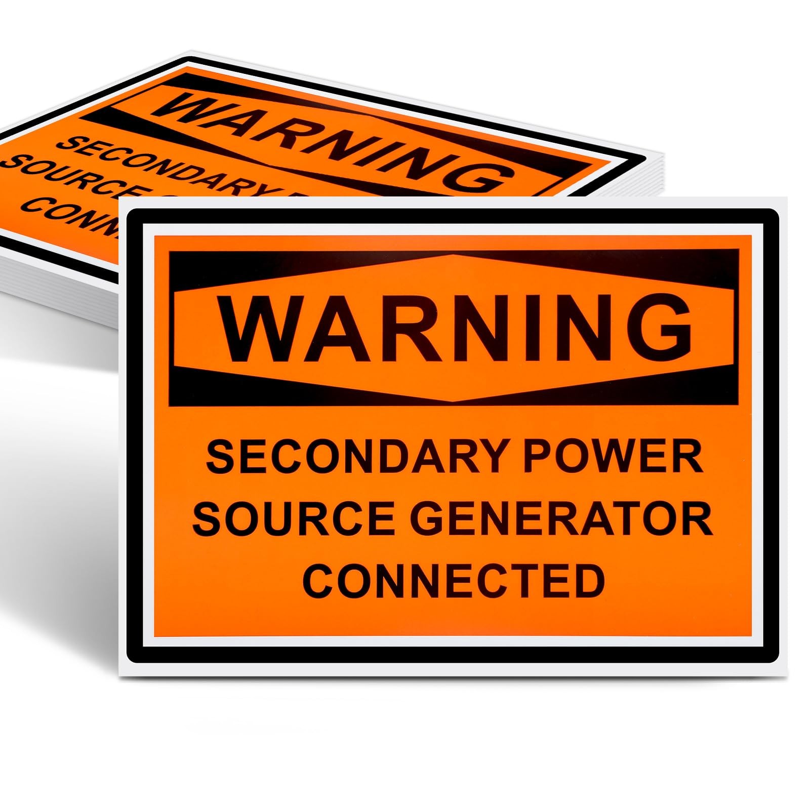 10 Pcs WARNING Secondary Power Source Generator Connected Safety Decal Label …