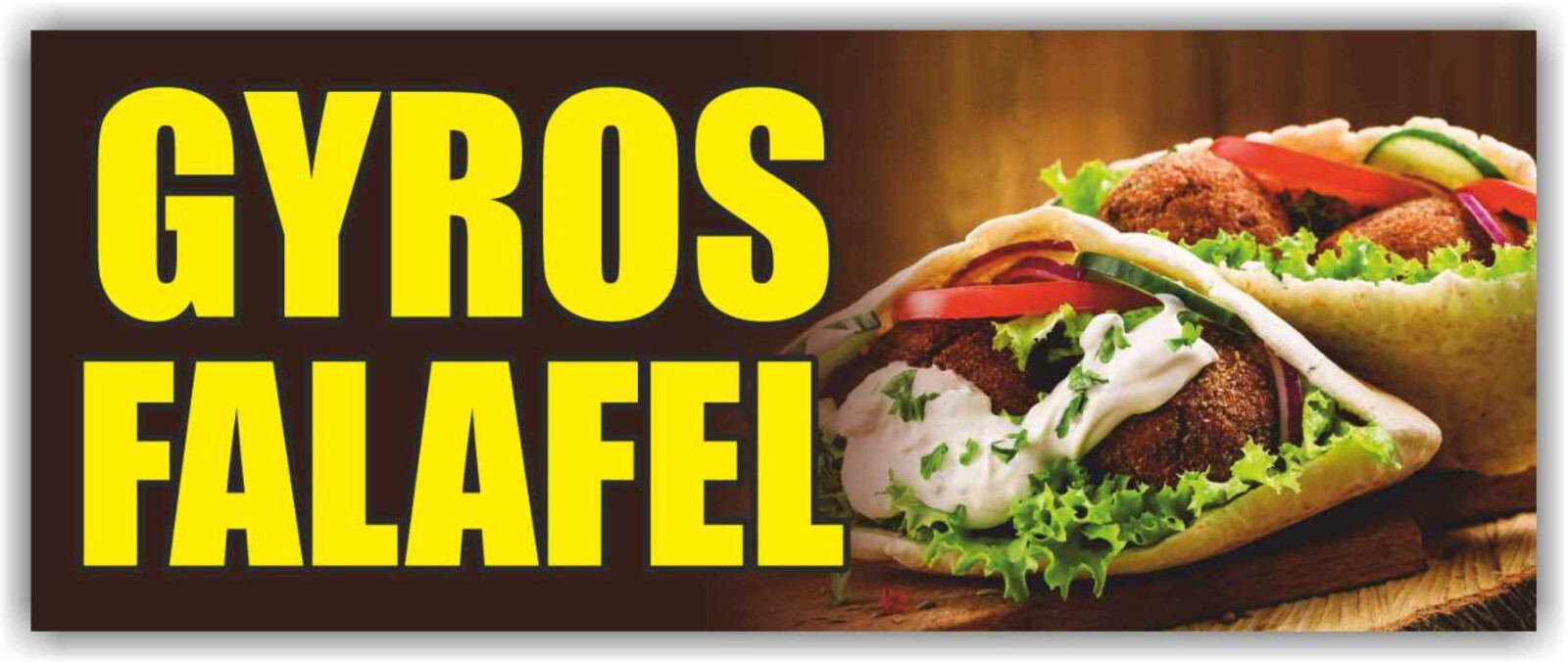 GYROS FALAFEL Advertising Banner Vinyl Mesh Sign Greek Food Cafe Market Buffet