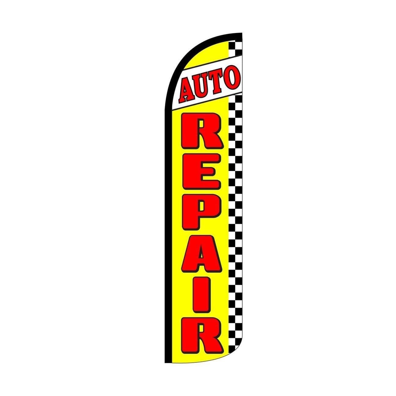 Auto Repair Swooper Flutter Feather Flag | 3ft W x 11.5ft Tall