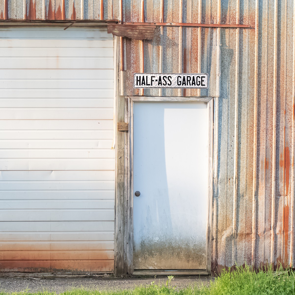 Funny Metal Half-Ass Garage Tin Street Sign Man Cave Shop Mechanic Wall Decor