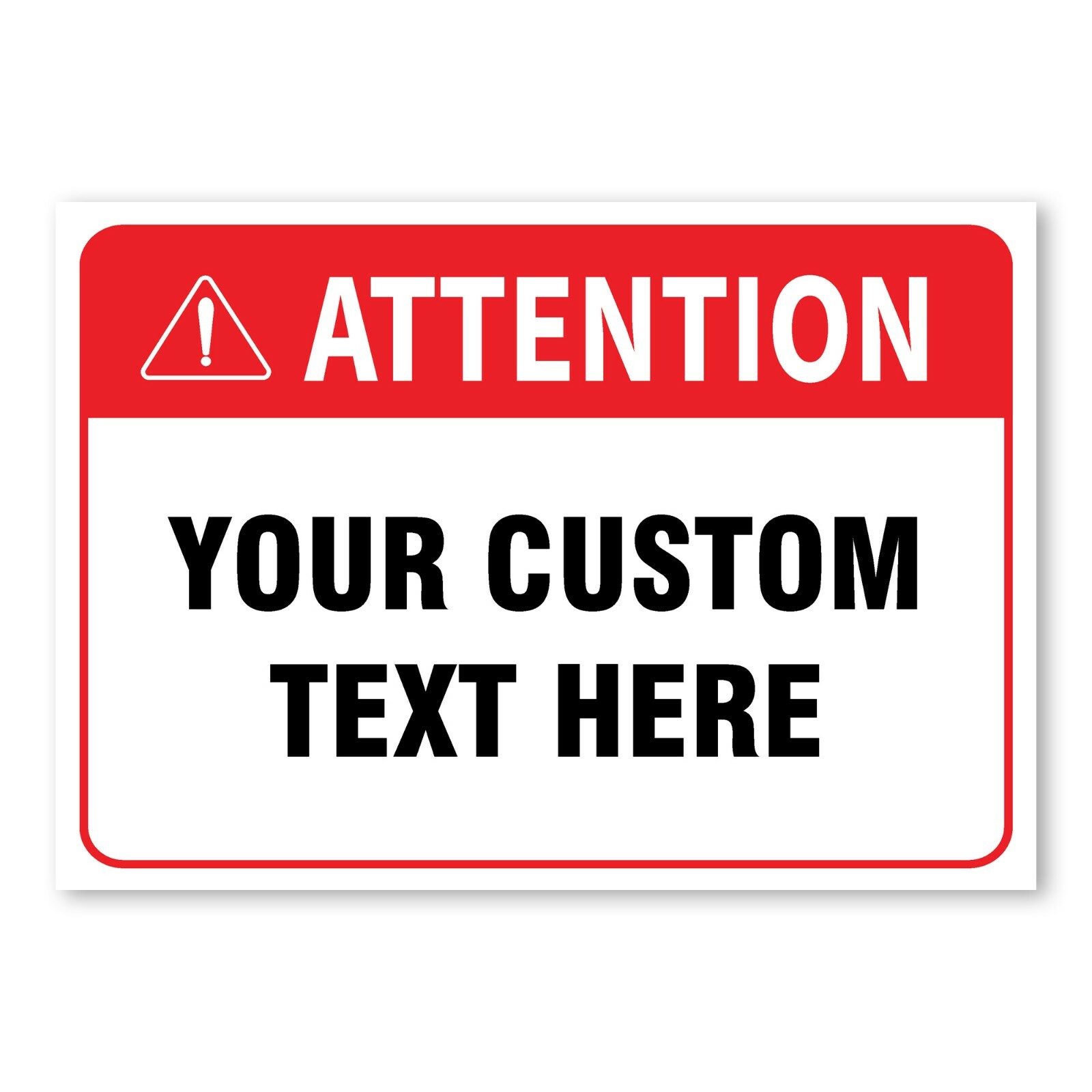 Custom Attention Sign Personalized Vinyl Decal Door Window Wall Sticker Print