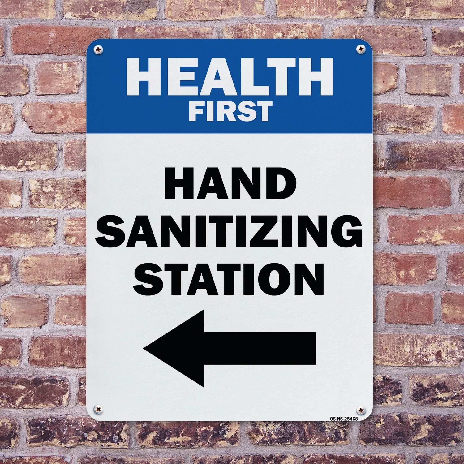Health First Hand Sanitizing Station Left Arrow Public Safety Sign 5/10 Pack