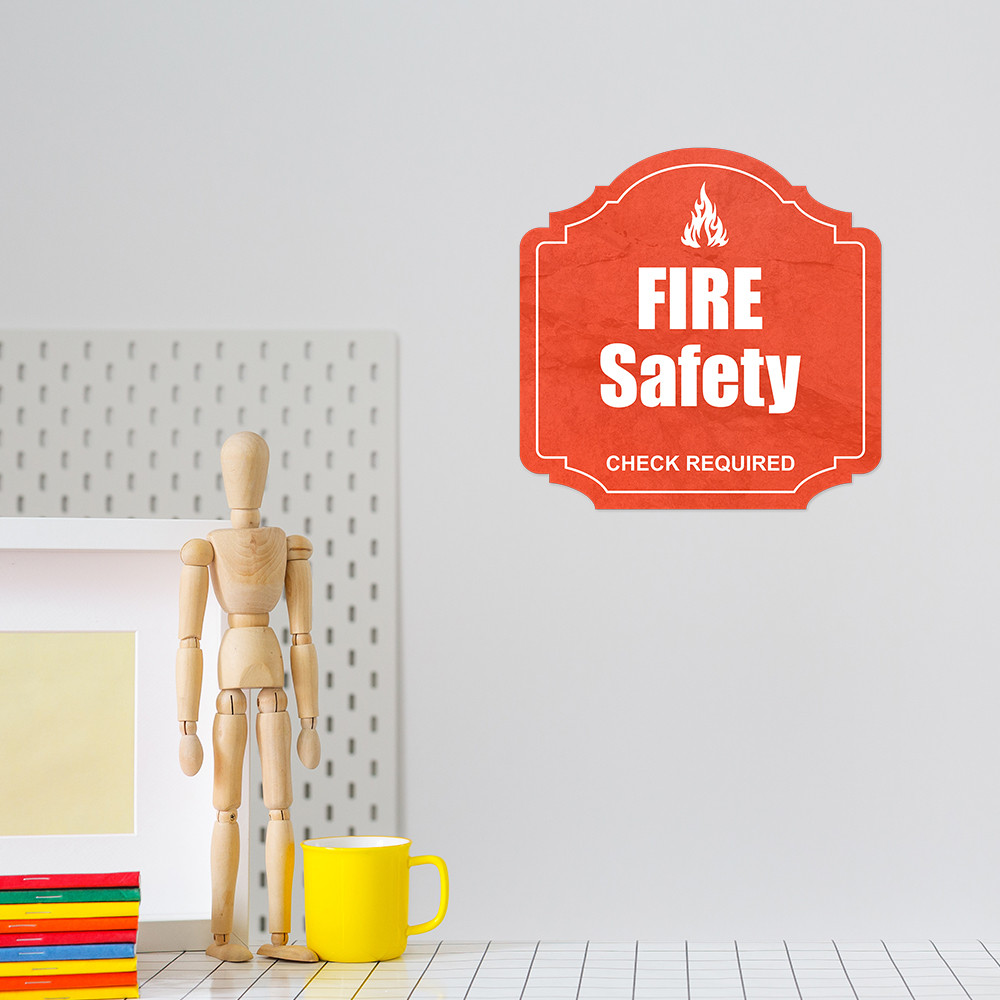 Heritage Plus Fire Safety Check Required Wall or Door Sign | Business Signage