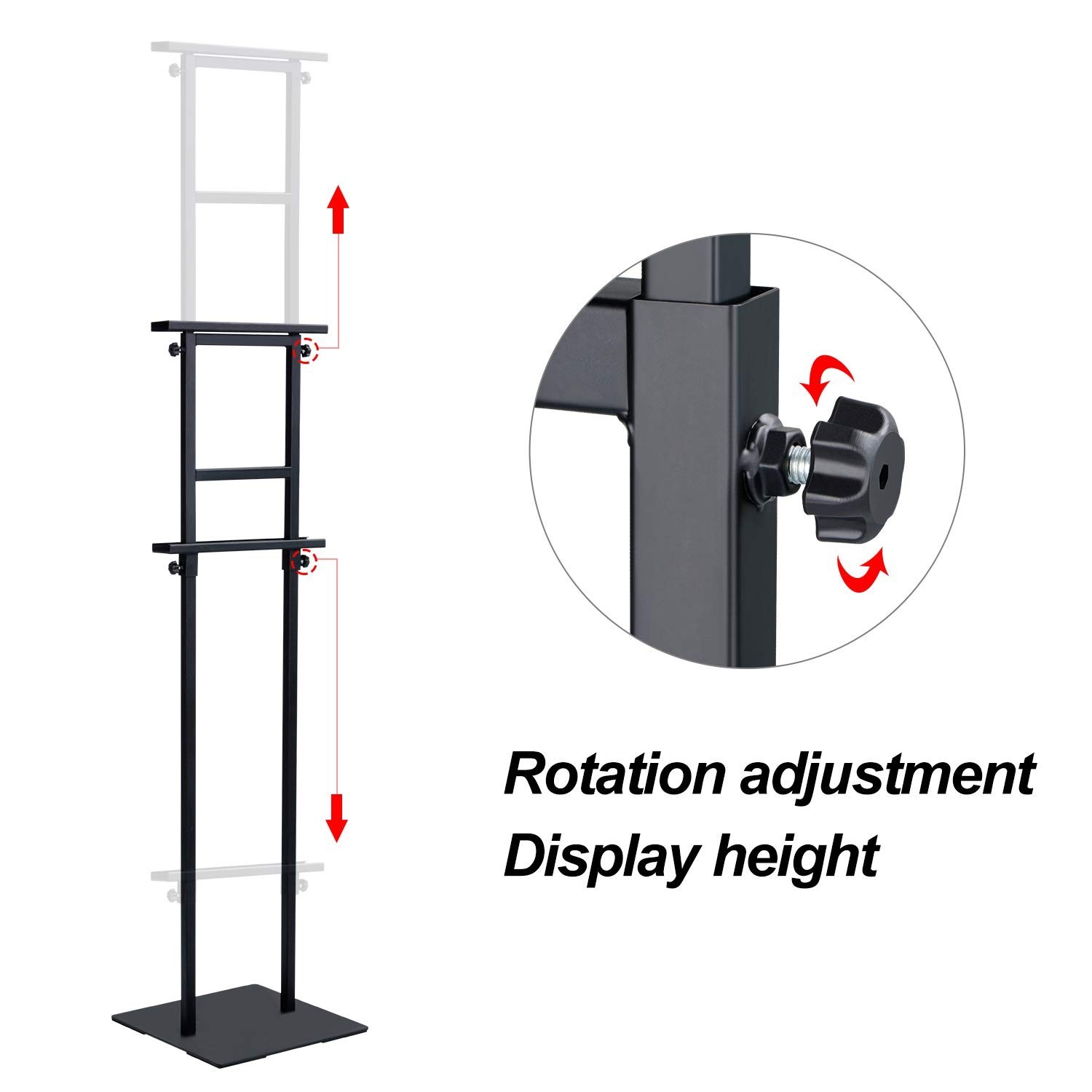 Klvied Heavy Duty Poster Stand with Non-Slip Mat Base, Adjustable Pedestal Si…