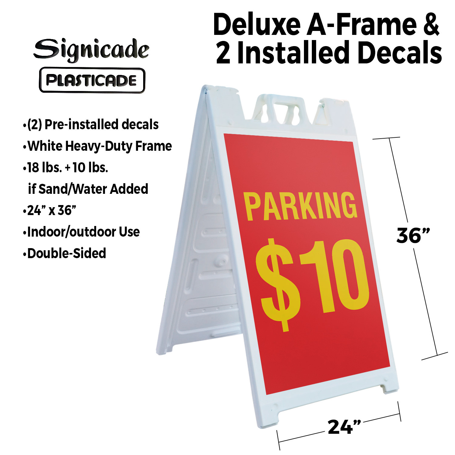 Parking 10 Dollars Heavy Duty A-Frame Sidewalk Sign Event Parking Affordable