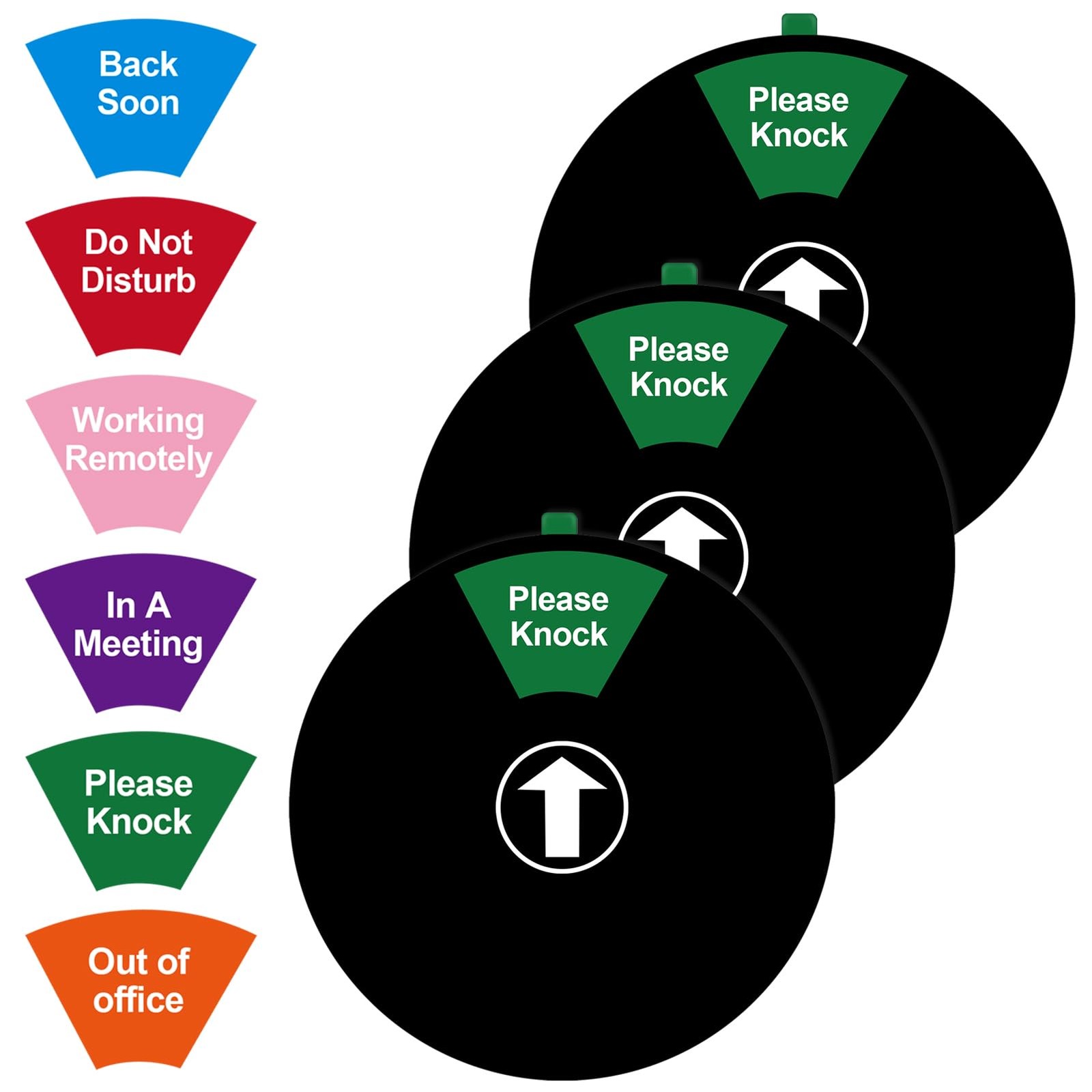 3 PCS Office Door Signs 6 Inch Rotating Wheel Privacy Sign 6 Options Plastic