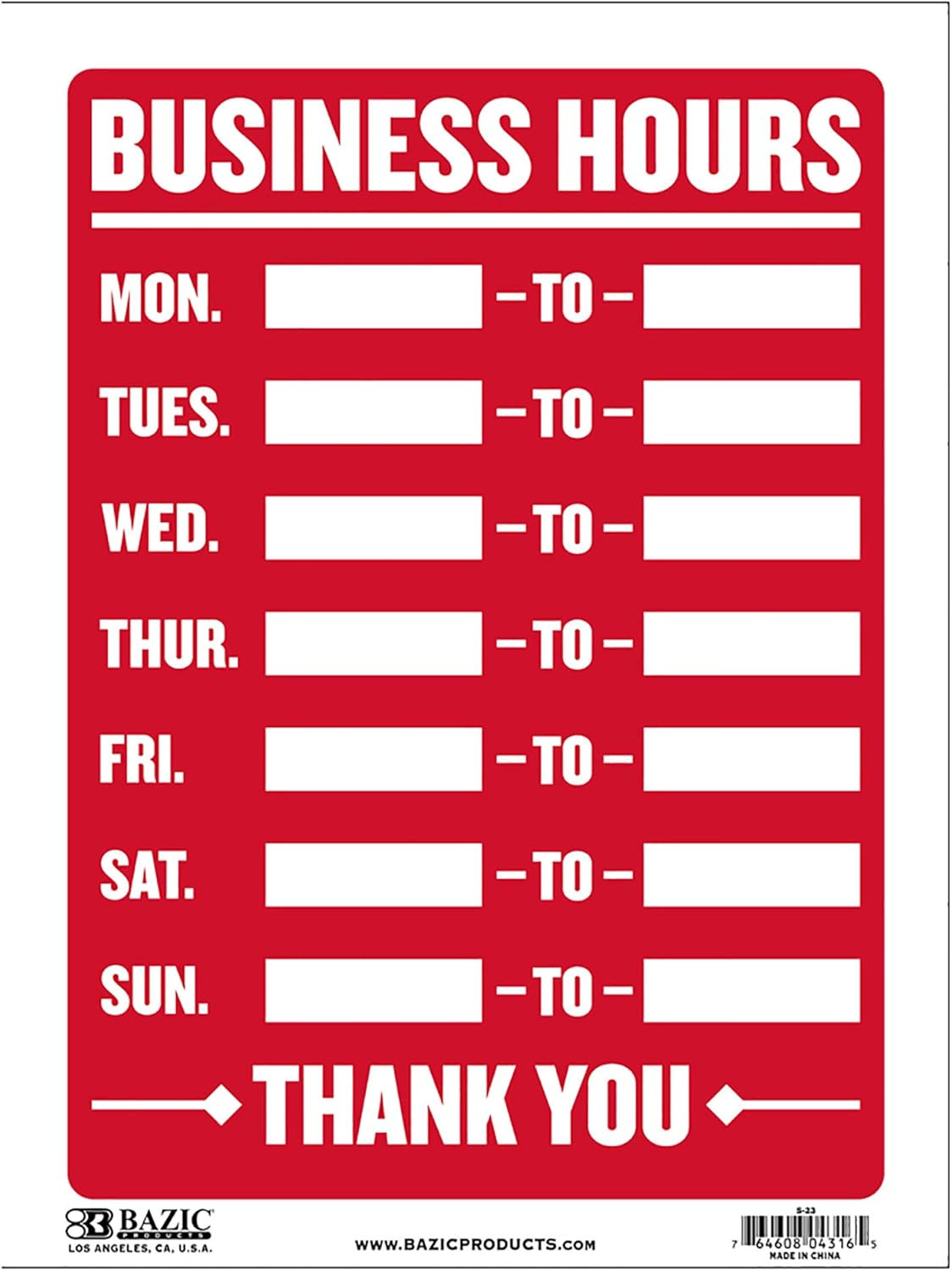 Business Hours Sign 9&Prime;X12&Prime;, Open Closed Signs Signage for Business Store Office