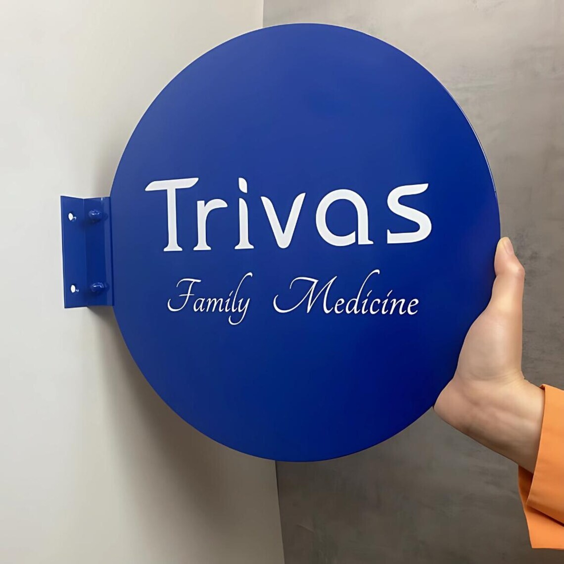 Custom Round Storefront Blade Sign | Double-Sided Business Logo | Outdoor Sign