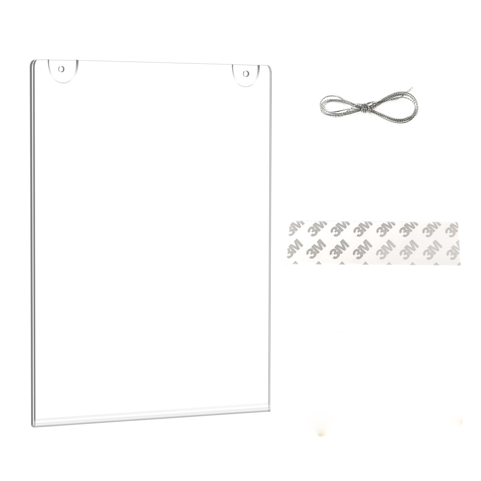 Acrylic Sign Holder 8.5 x 11 Vertica Wall Mount Clear Plastic Picture Frame, …
