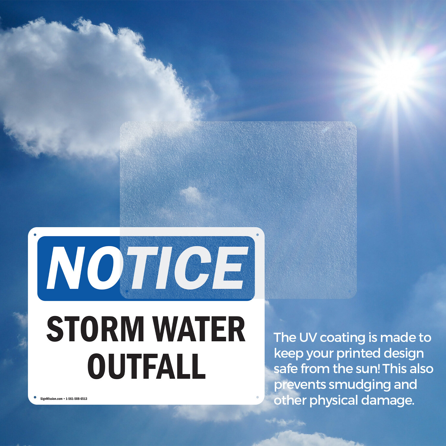 (2 Pack) Storm Water Outfall OSHA Notice Sign Decal Metal Plastic