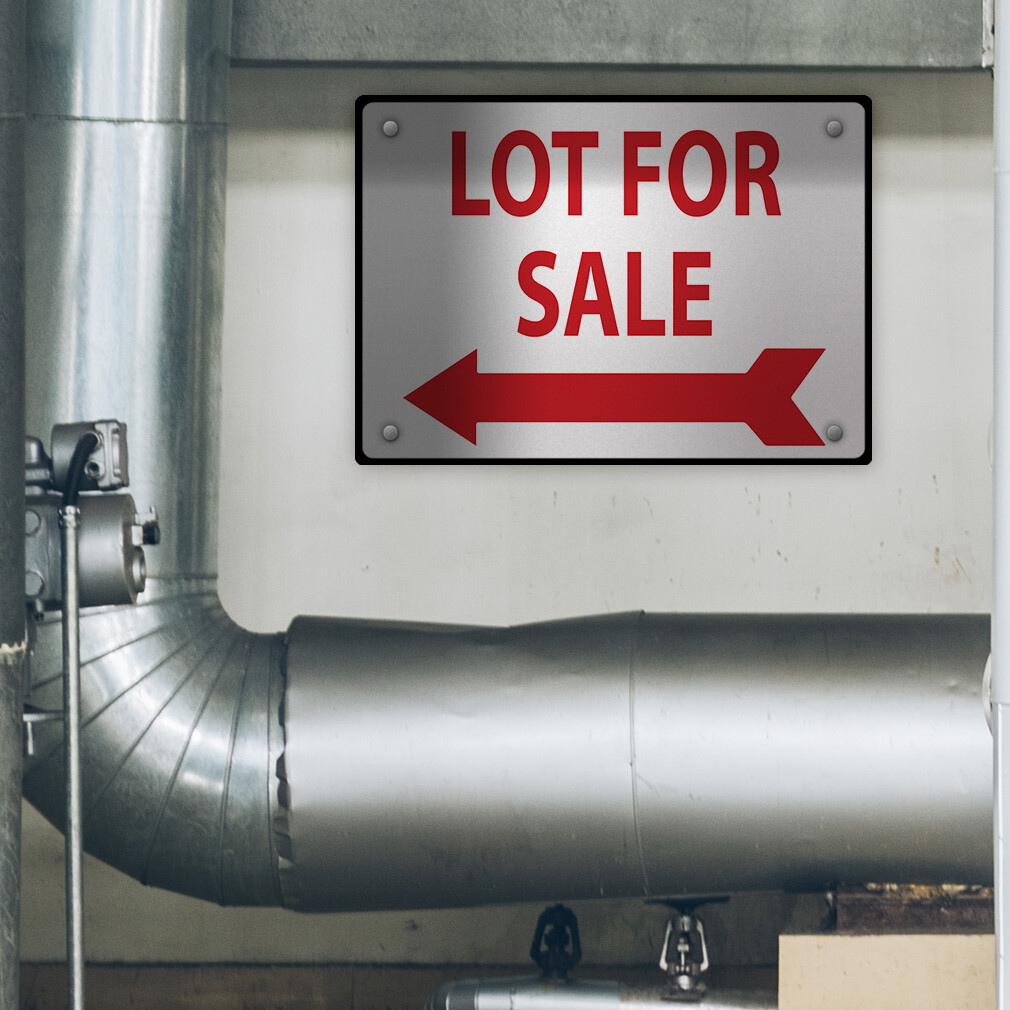 Horizontal Metal Sign Lot for Sale to The Left Weatherproof Street Signage