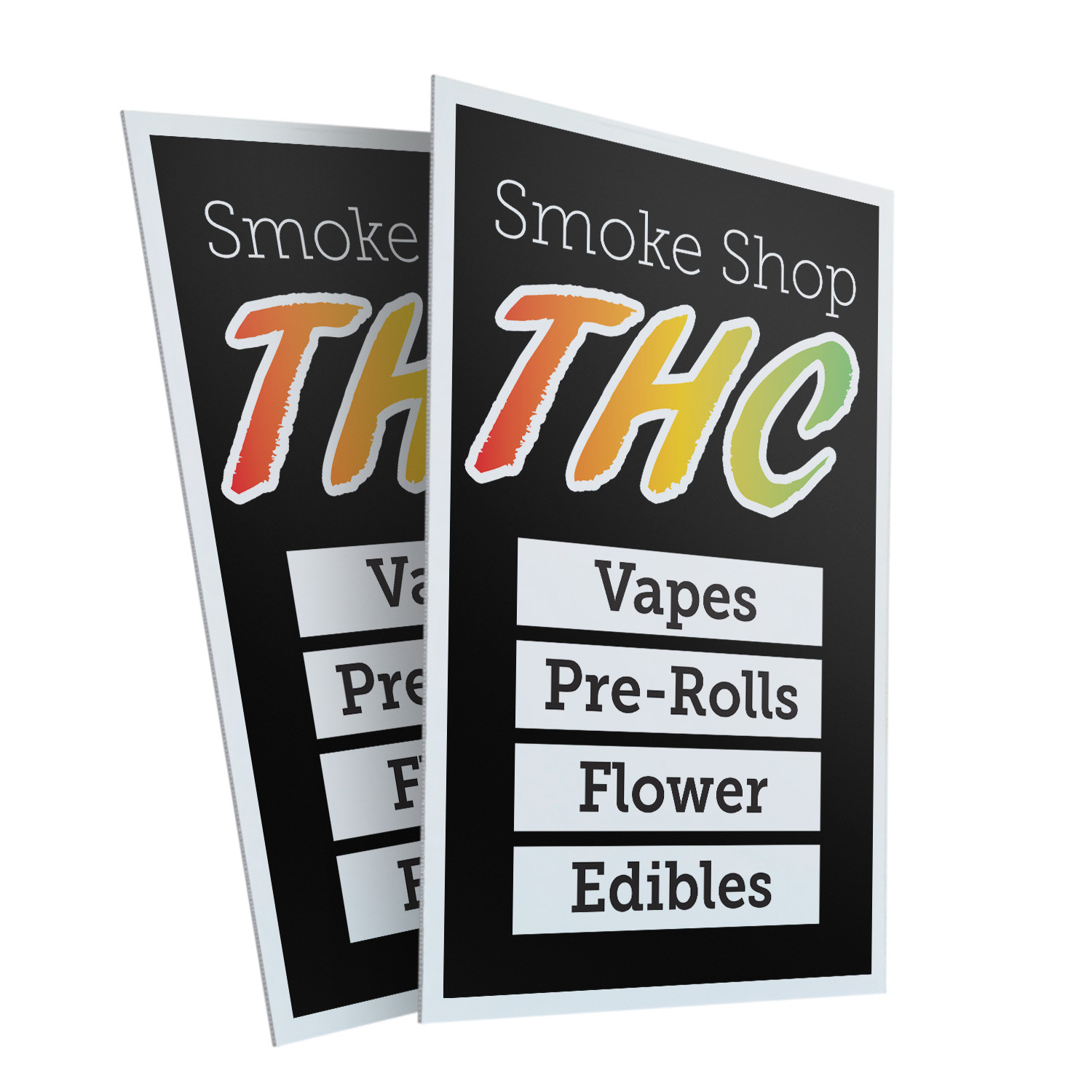 Smoke Shop THC Heavy Duty A-Frame Sidewalk Sign Alternative Wellness Herbal