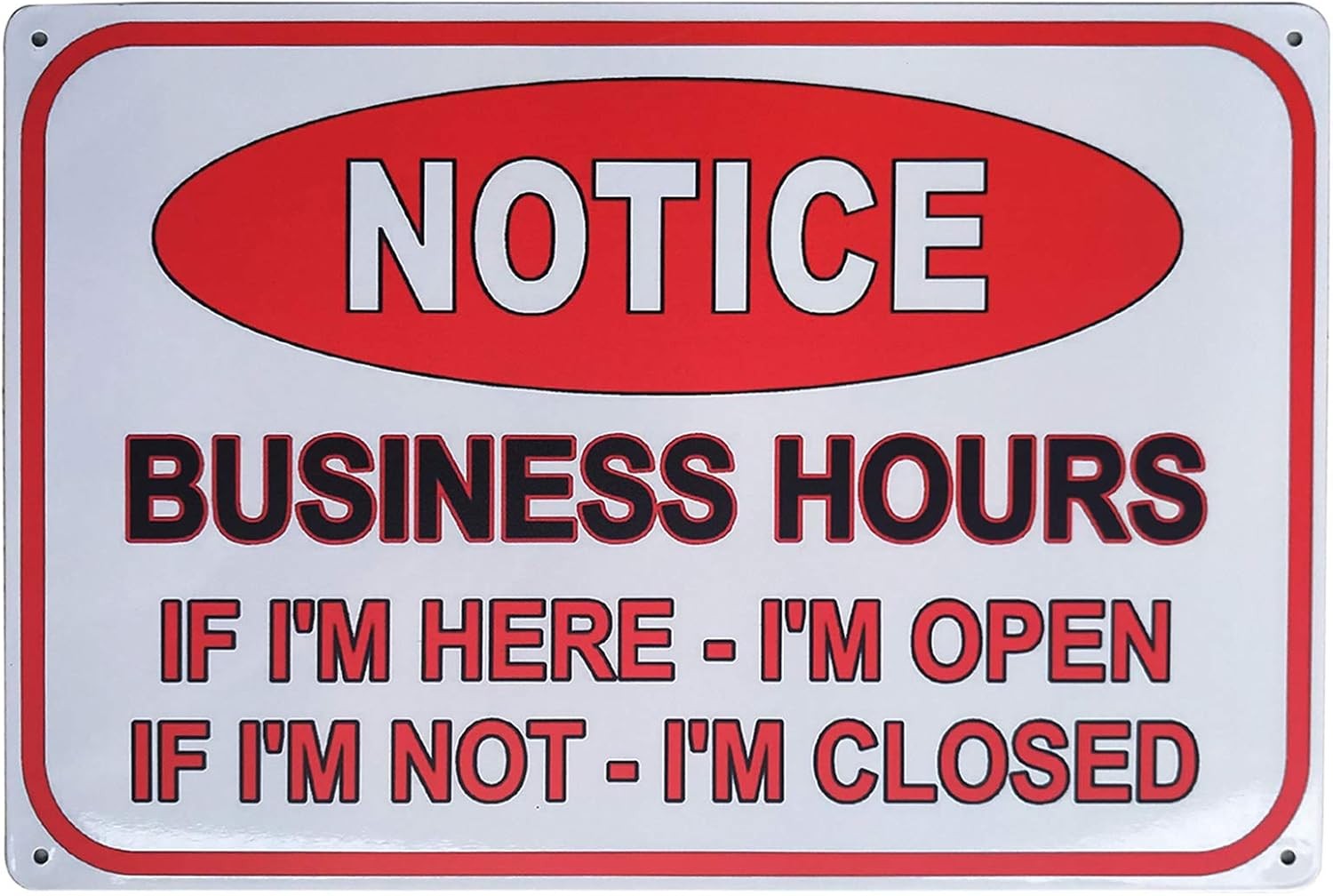 Notice Business Hours Open and Closed Tin Metal Signs Sign Retro Vintage for Bu