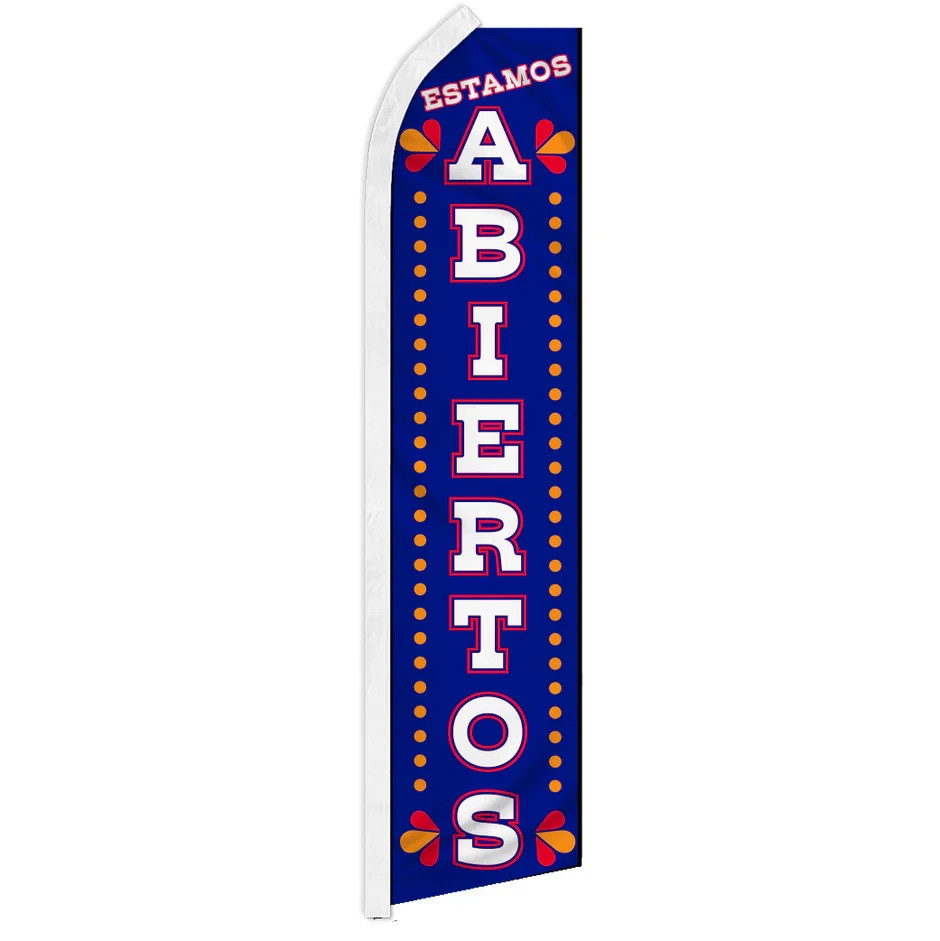 Estamos Abiertos Swooper Flutter Advertising Feather Flag Open Banner Flag