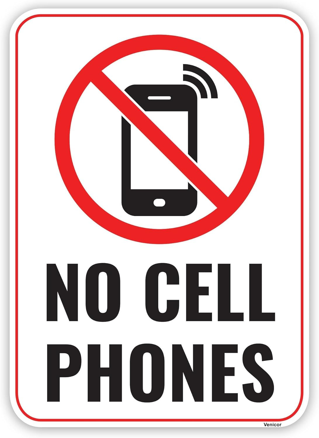 Acrylic « No Cell Phone Use » Sign – 7×5 Inches for Classrooms and Events