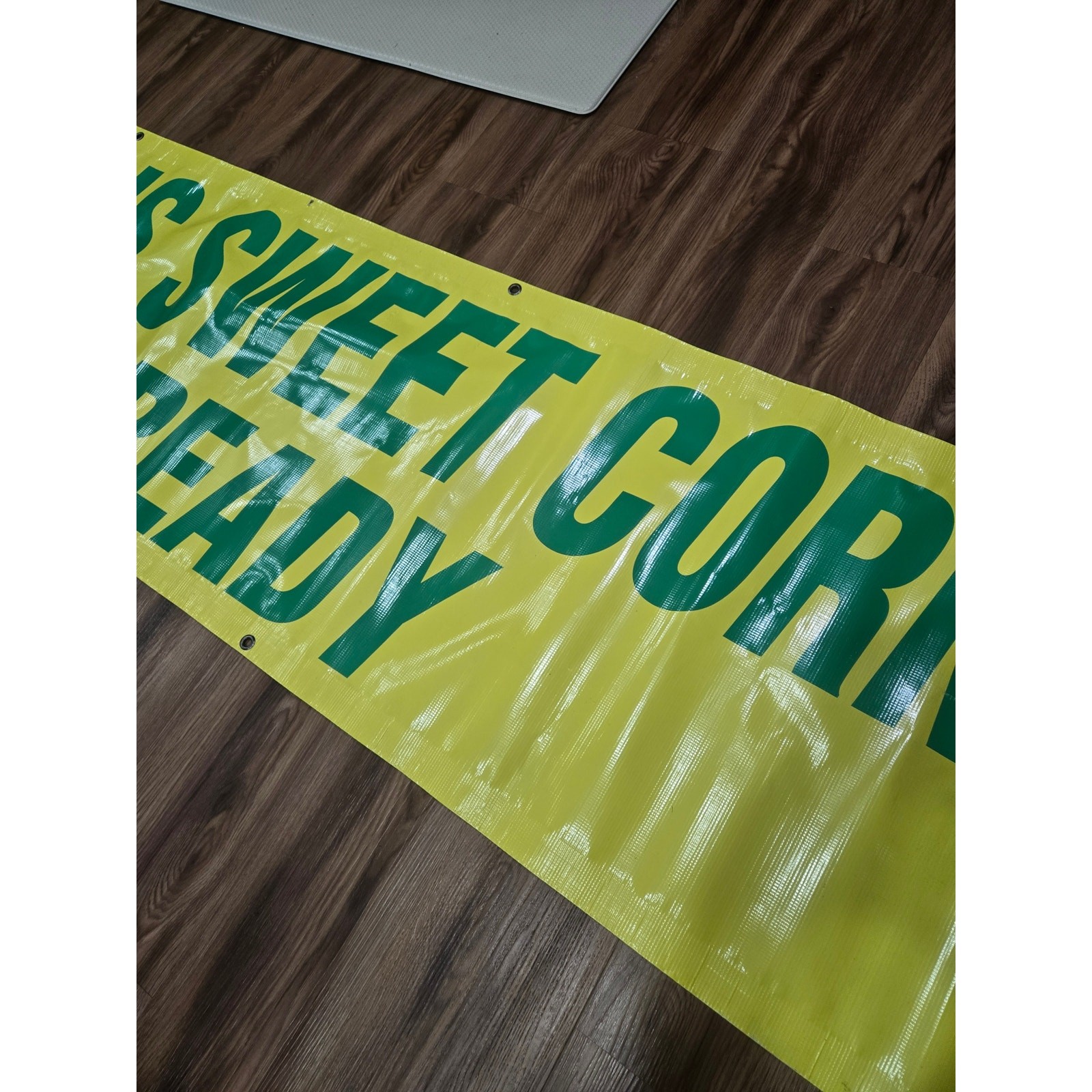 Sappers Sweet Corn Banner Nylon Sign Farm Stand Fleamarket Roadside Advertisemen