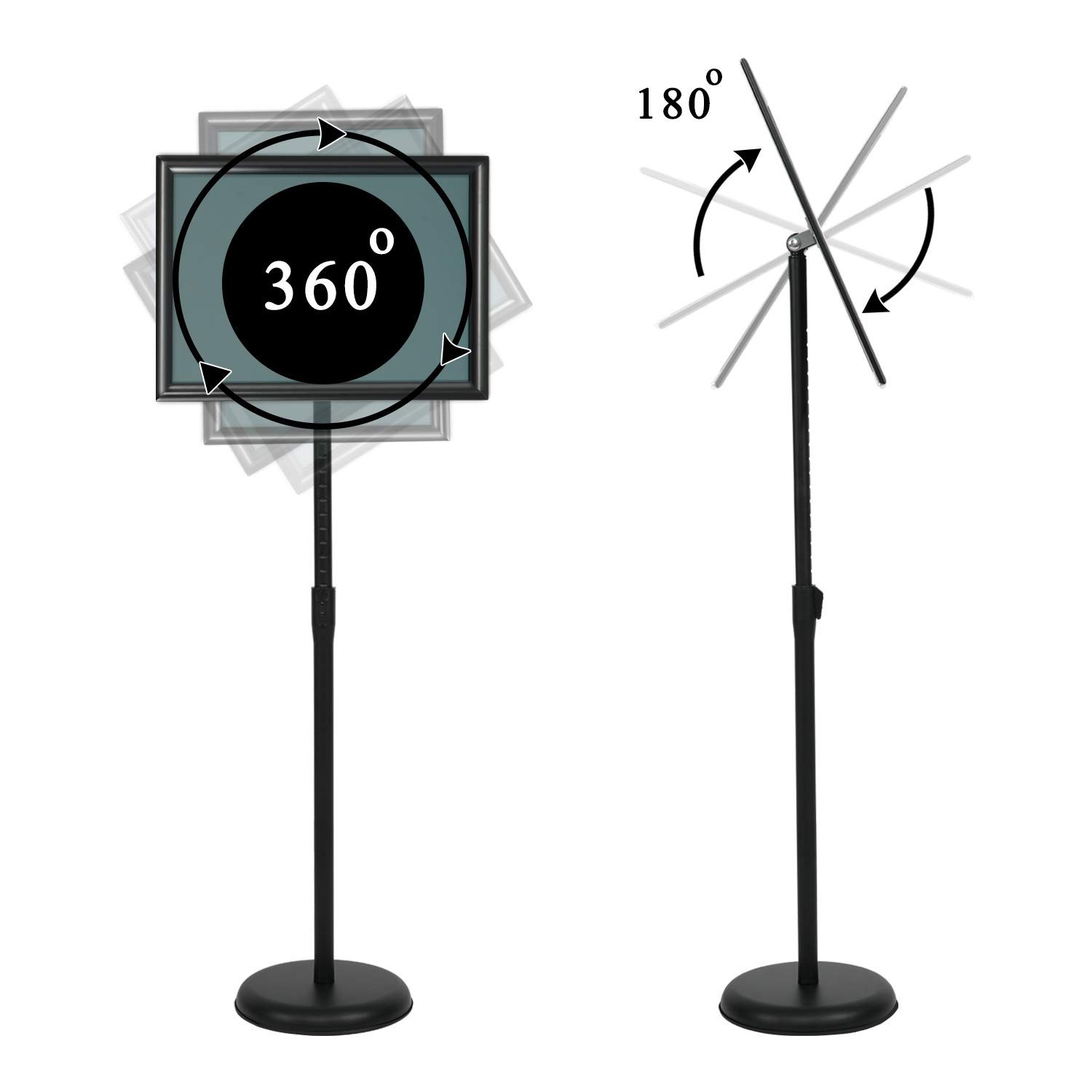 8.5 x 11 Inch Adjustable Pedestal Sign Poster Stand, Heavy Duty Floor Standin…