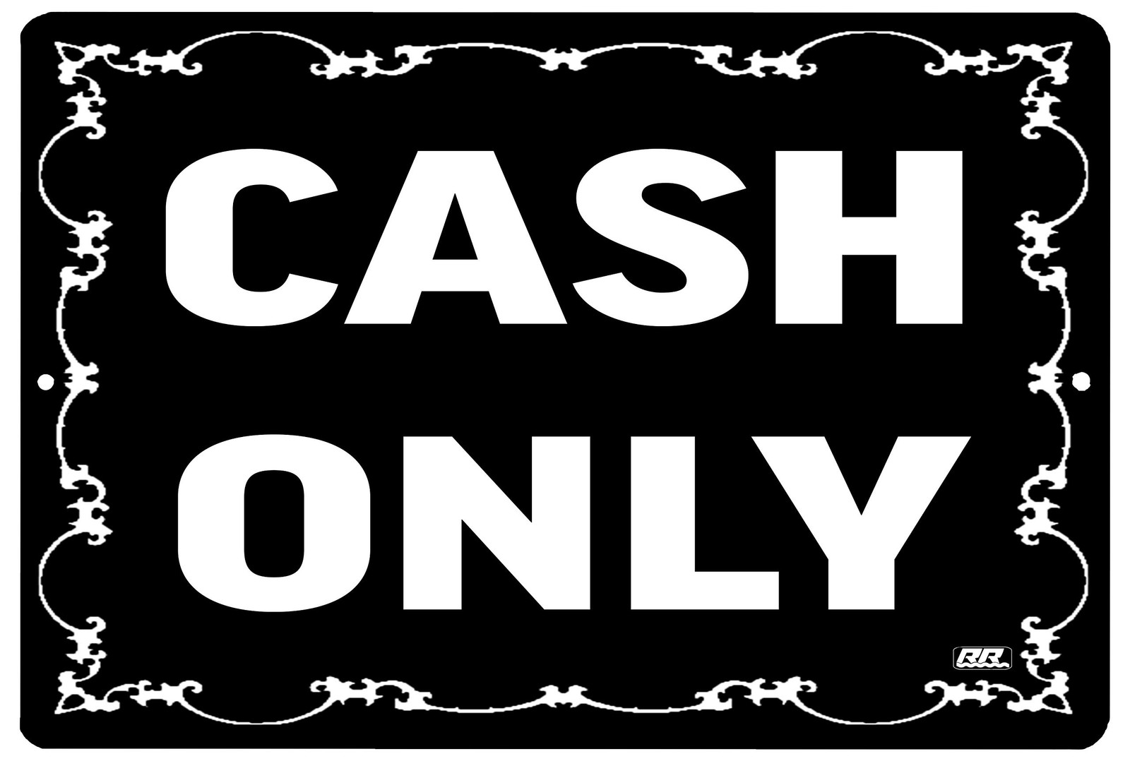 Rogue River Tactical Cash Only Metal Tin Sign Business Retail Store Home Larg…