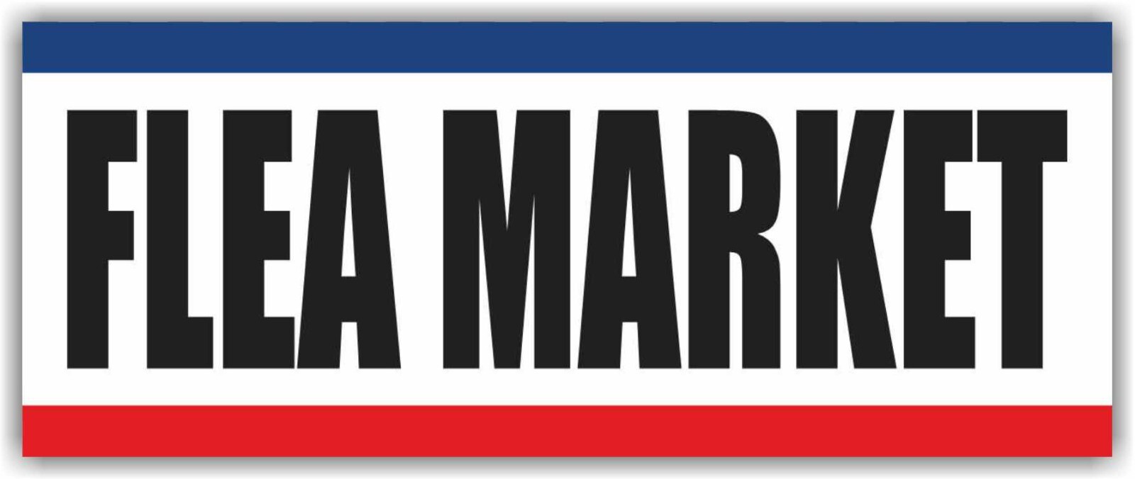 FLEA MARKET Advertising Banner Vinyl Mesh Sign Antiques Collectibles Garage Sale
