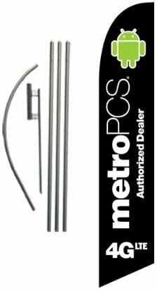 NEW Custom 15ft Metro PCS Authorized Dealer 4G LTE 15ft Feather Banner…