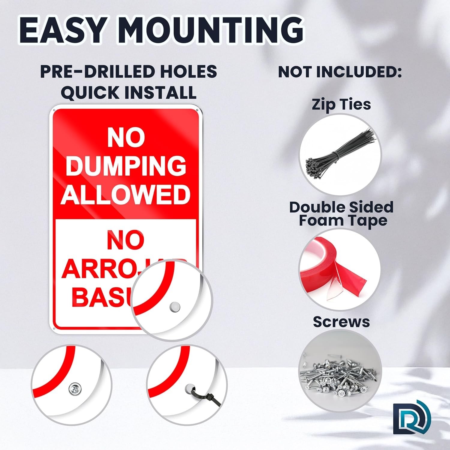 Private Property No Littering Sign – 8×12 Reflective Aluminum for Long-Term Use