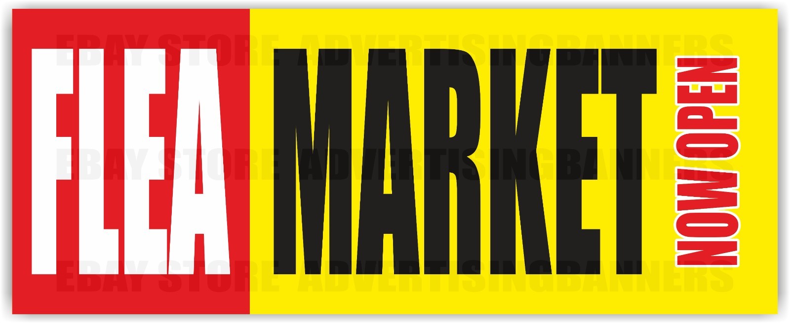 FLEA MARKET NOW OPEN Advertising Banner Vinyl Sign Antiques Collectibles