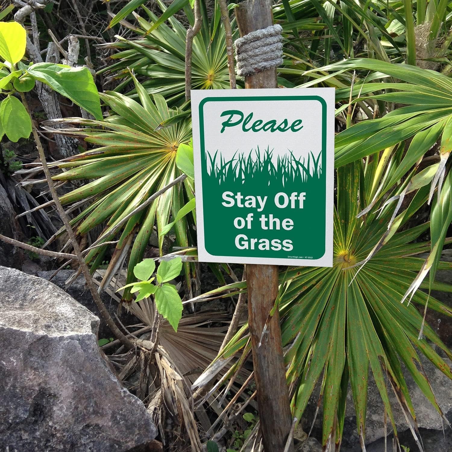 Pack of 5 12 x 9 inch “Please Stay Off The Grass” Sign, Screen Printed, 10 mi…