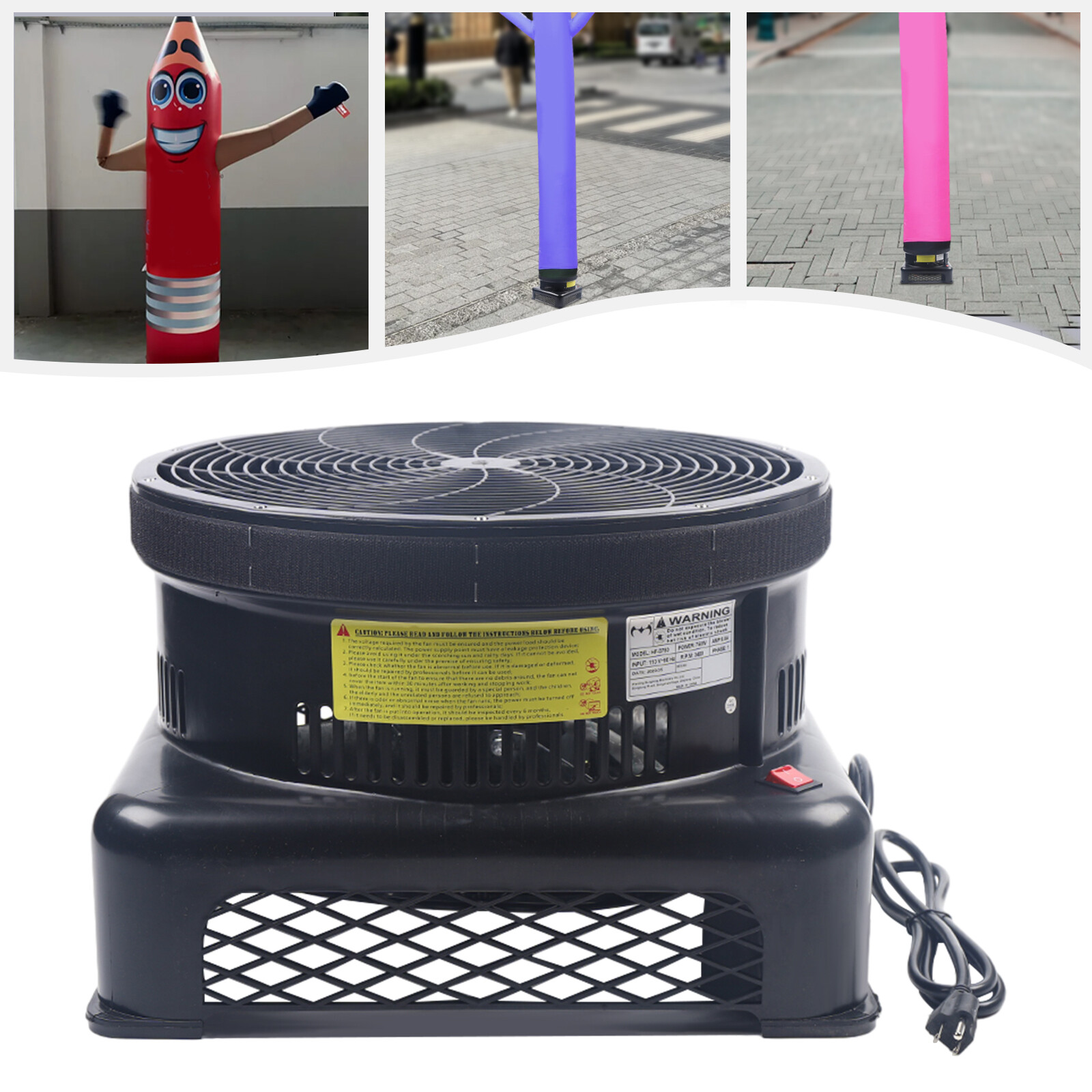 550W Air Blower Fan For Inflatable Wind Dancer Dancing Tube Man Puppet Fly Guy