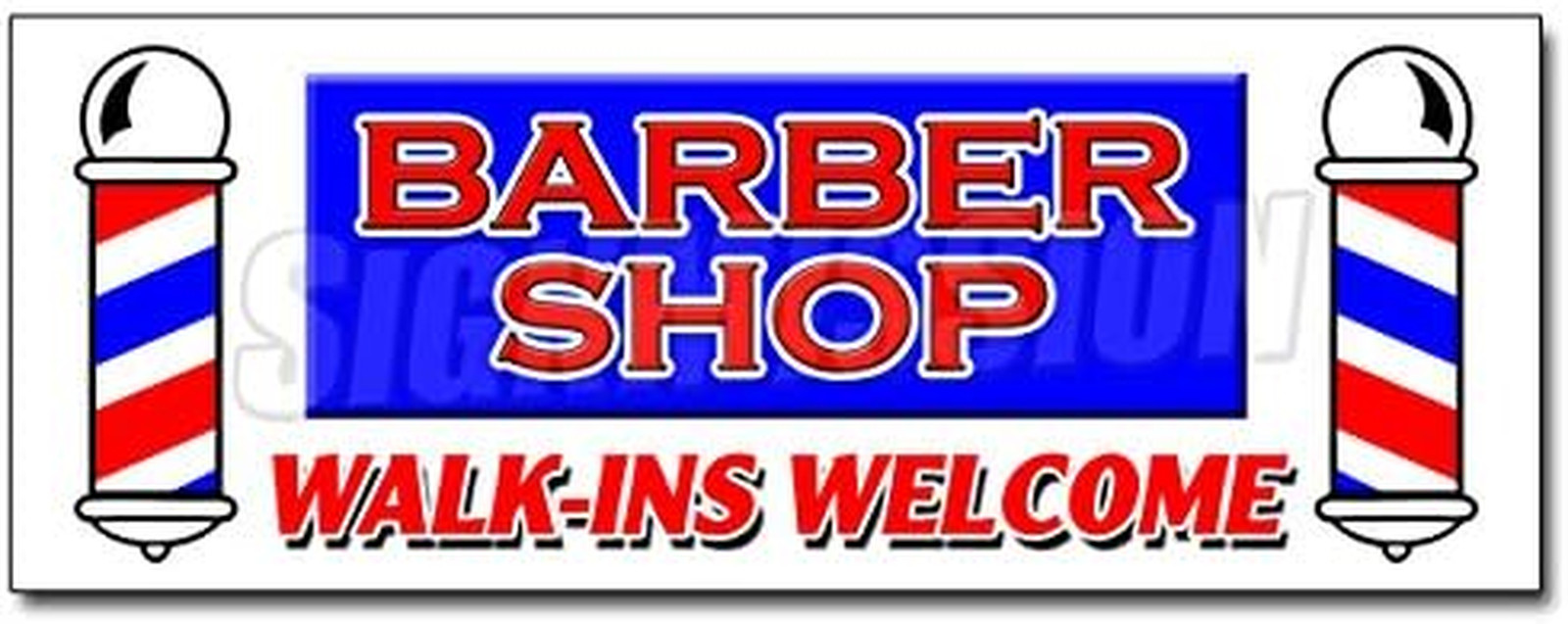 48&Prime; Barber Shop Walk-Ins Welcome Decal Sticker Men Women Coloring Manicure