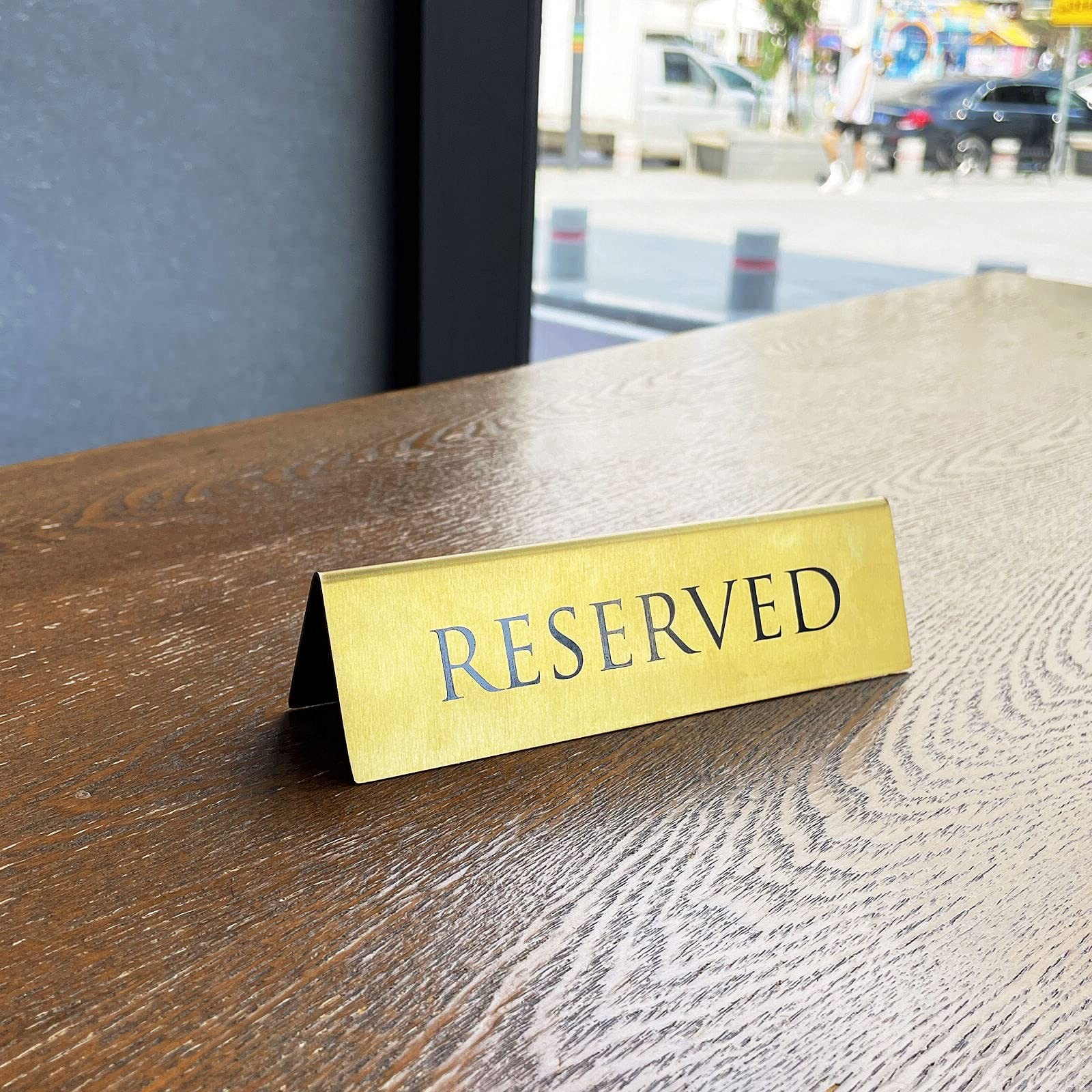 Reserved Sign Table Top – Double Sided Metal Tent for Weddings, Events (Pack of