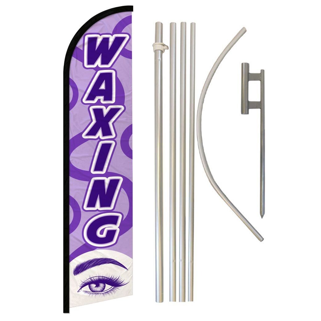 Waxing Windless Banner Swooper Advertising Flag Pole Kit Beauty Services