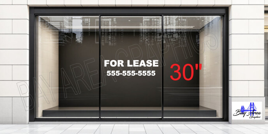 FOR LEASE Sign Vinyl Window Decal Large Outdoor Use 2 Color Options