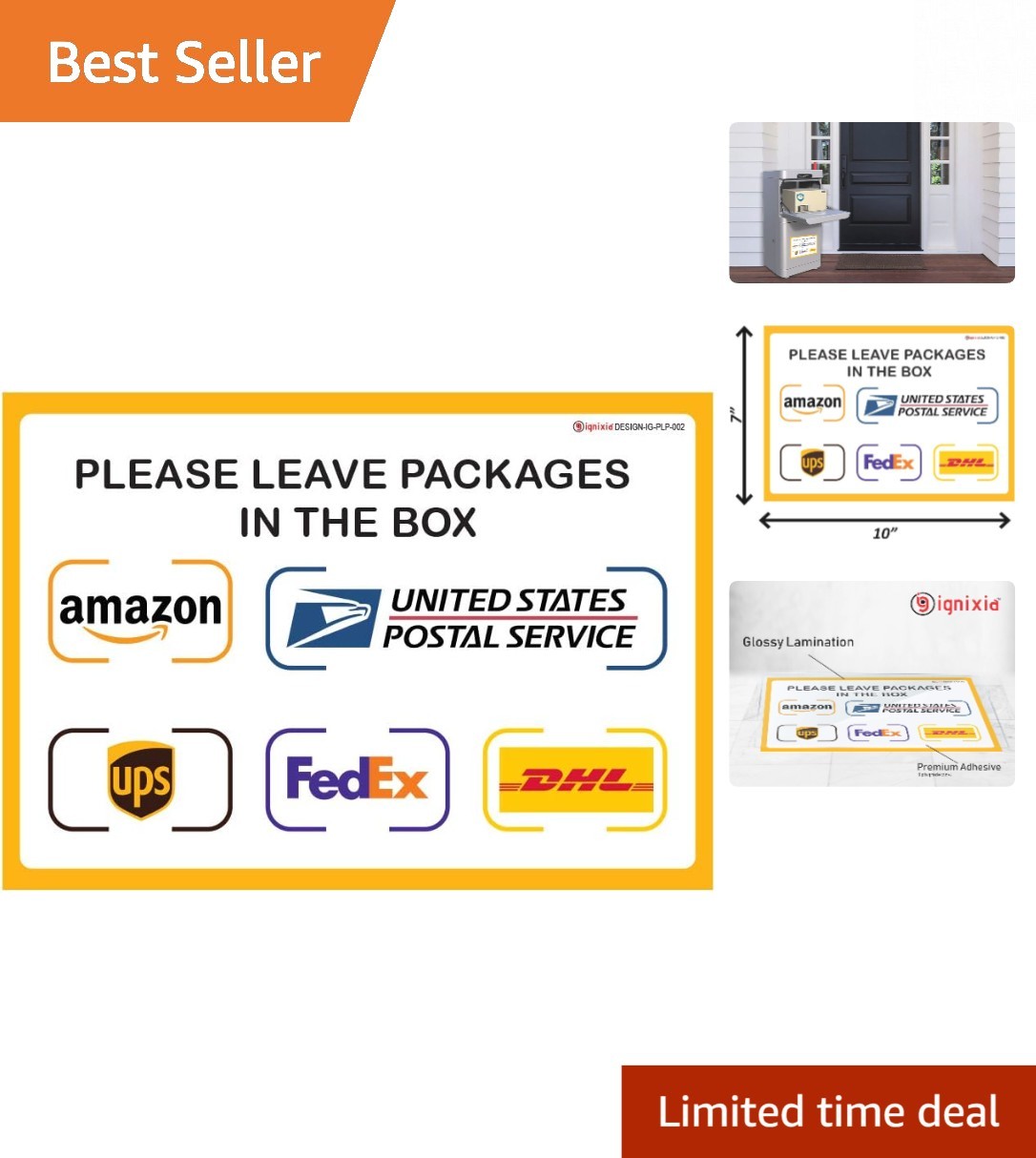 Durable Self-Stick Signs for Package Deliveries – 10×7 Inches, Outdoor Use