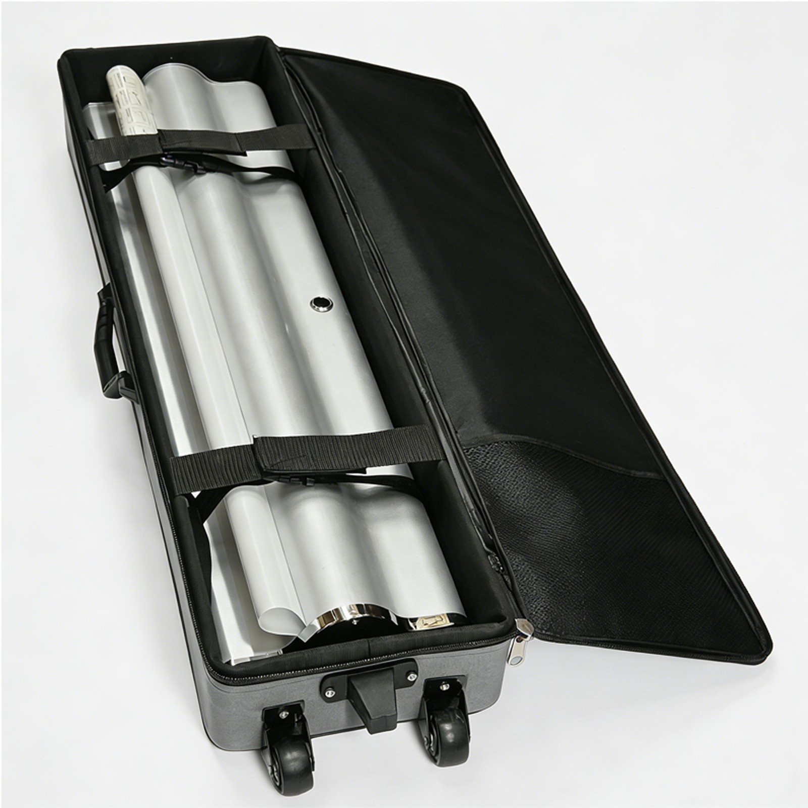 Trade Show Rolling Carry Case Banner Stand Bag with Wheels Hard Canvas Travel