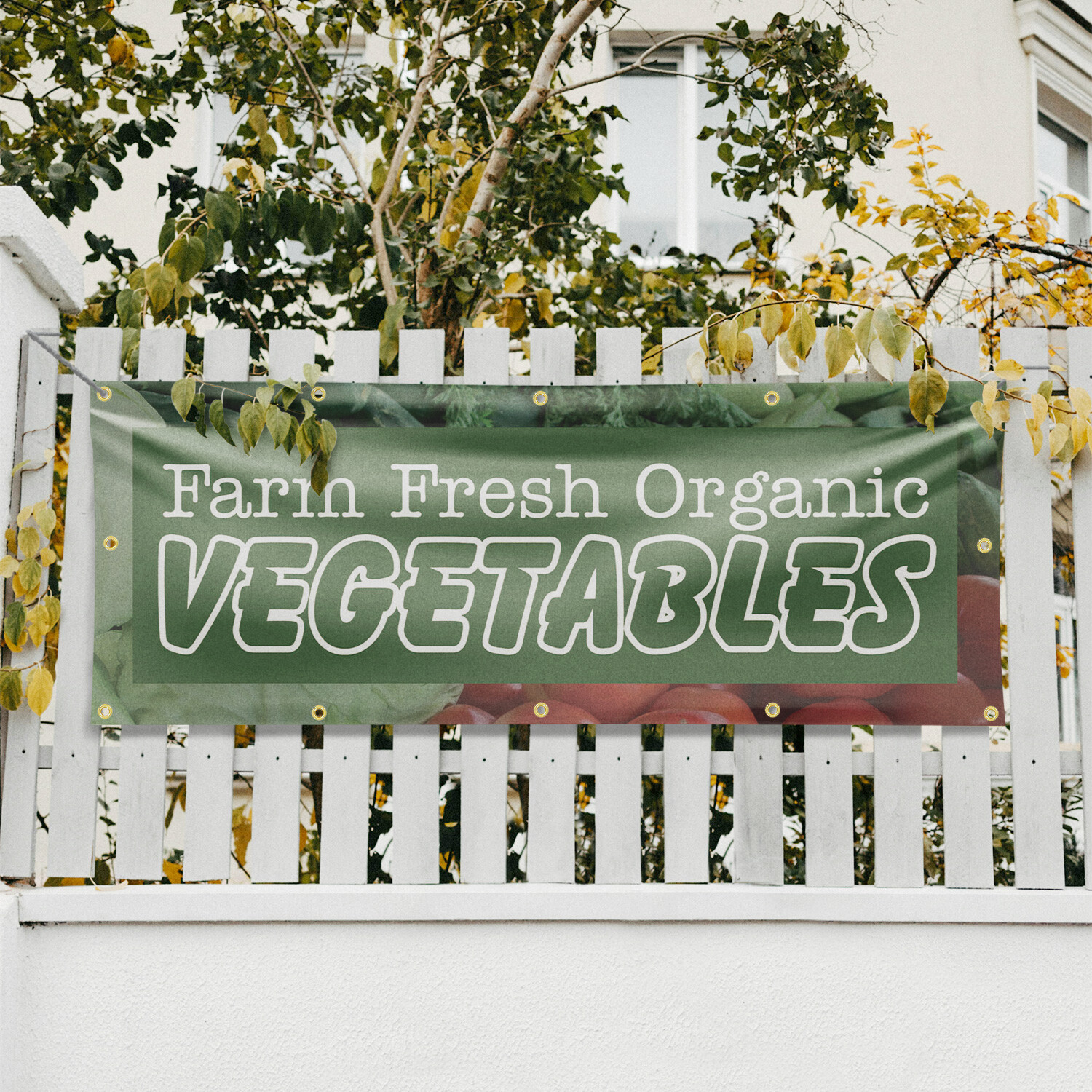 Farm Fresh Organic Vegetables Vinyl Banner Sign with Metal Grommets Heavy-Duty