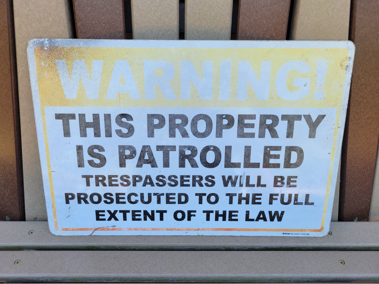 Vintage « Warning Trespasses Will Be Prosecuted » Medal Sign 18×12 Original
